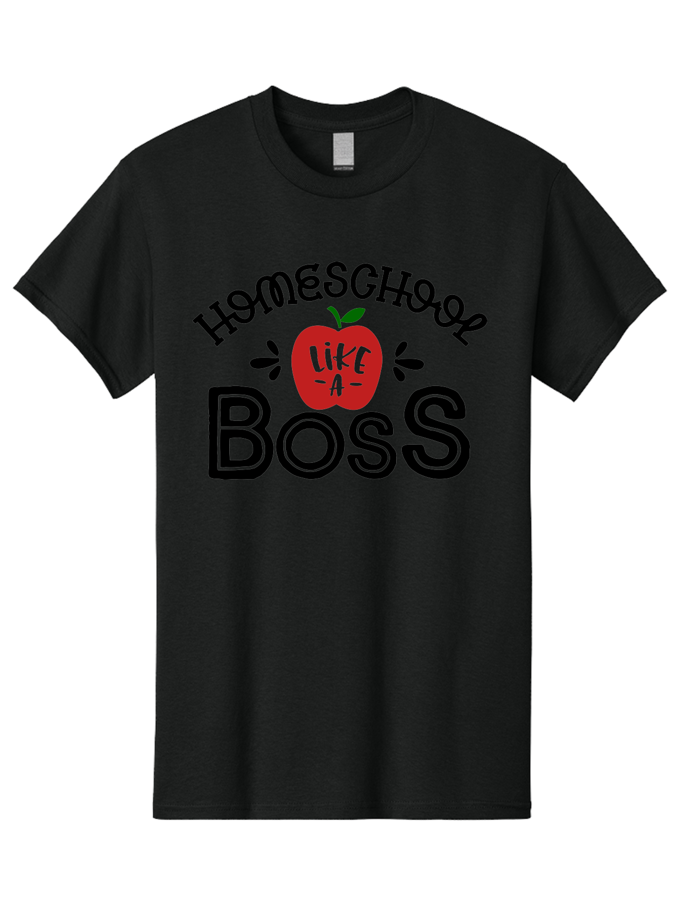 Homeschool-Boss Men'S Graphic Tee, 100% Cotton, Comfortable Casual Summer Wear, Machine Washable, Homeschooling, Homeschool Teacher, Educational Design, Apple Graphic, Motivational Quote, Learning Is Fun, Inspirational Saying, Red Apple Icon, Aab333 17