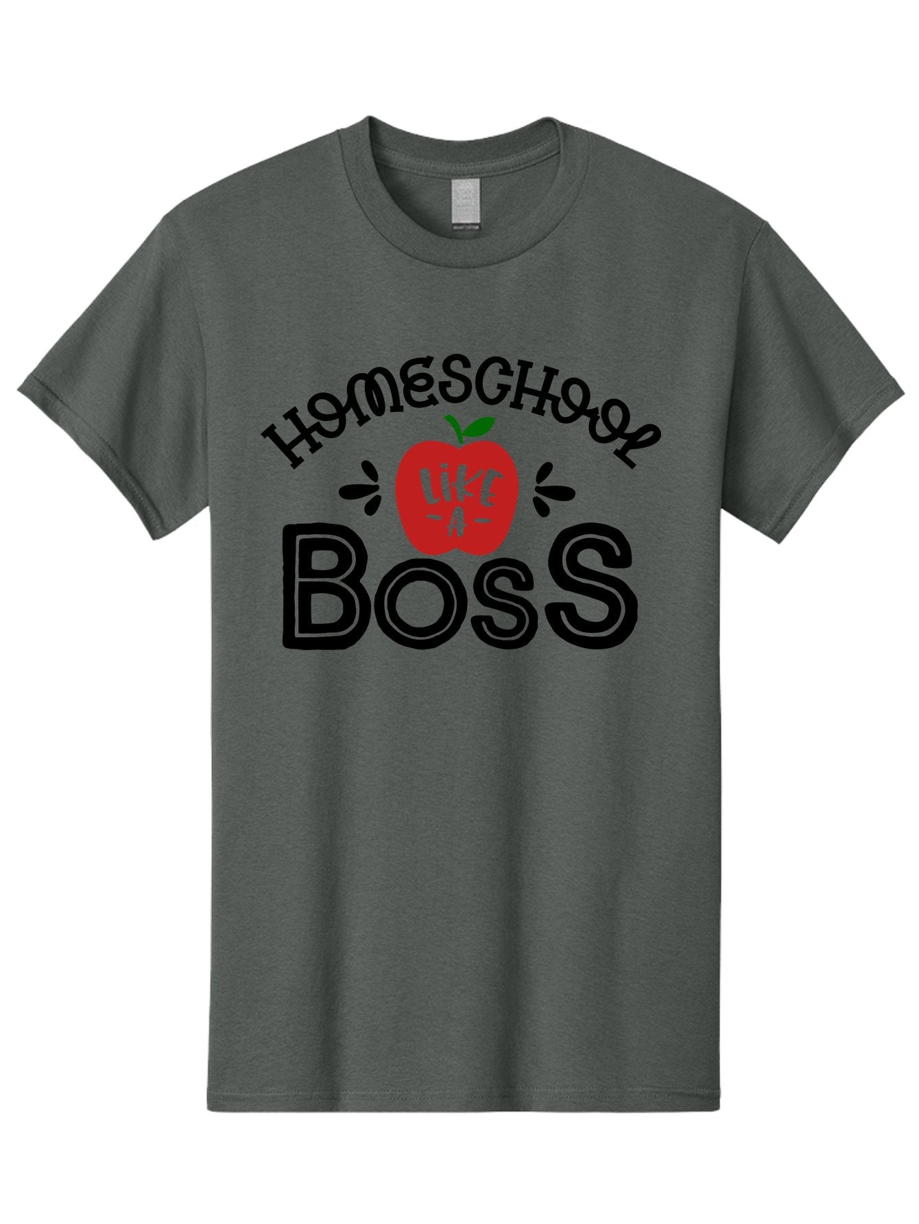 Homeschool-Boss Men'S Graphic Tee, 100% Cotton, Comfortable Casual Summer Wear, Machine Washable, Homeschooling, Homeschool Teacher, Educational Design, Apple Graphic, Motivational Quote, Learning Is Fun, Inspirational Saying, Red Apple Icon, Aab333 13