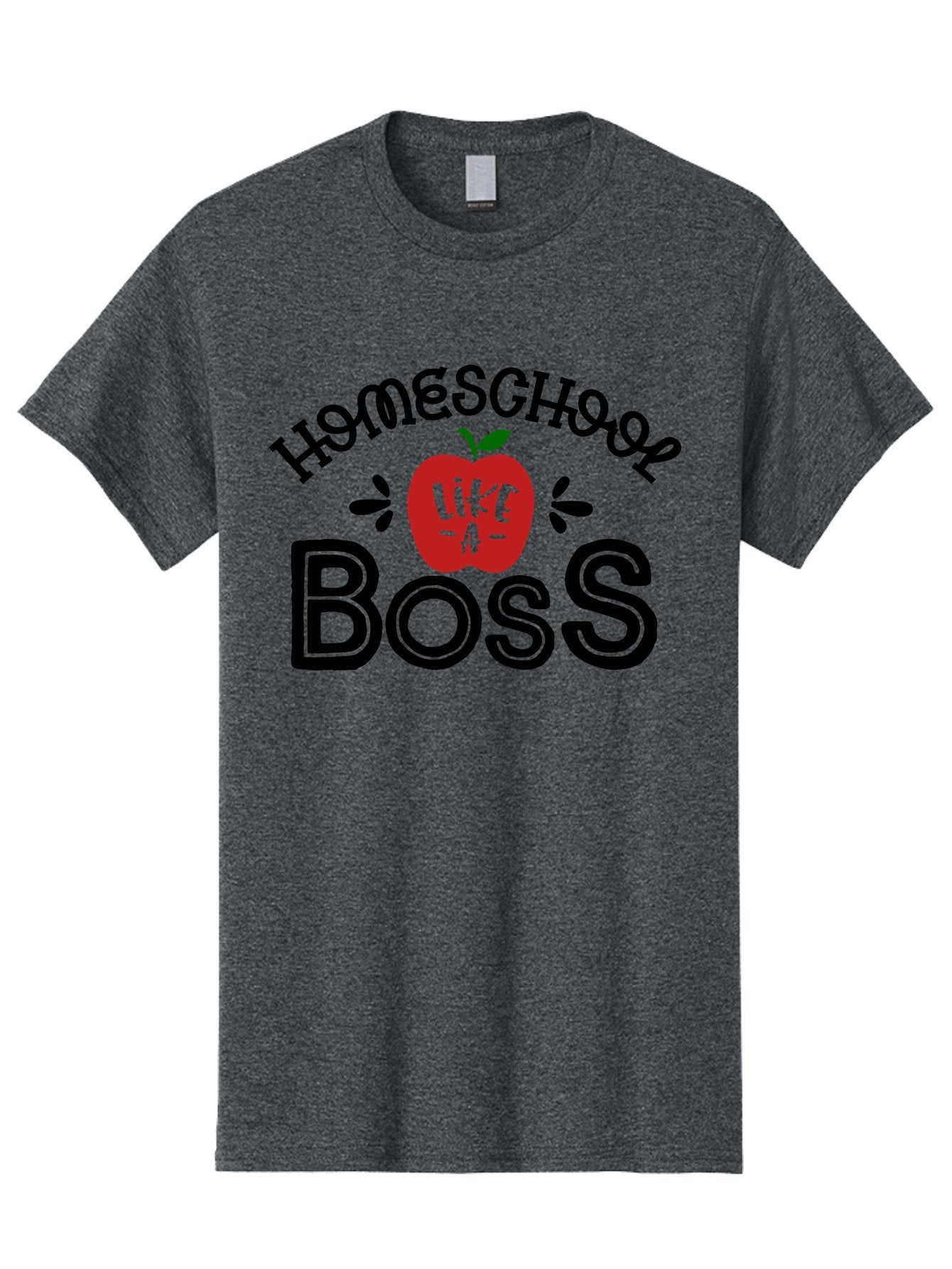 Homeschool-Boss Men'S Graphic Tee, 100% Cotton, Comfortable Casual Summer Wear, Machine Washable, Homeschooling, Homeschool Teacher, Educational Design, Apple Graphic, Motivational Quote, Learning Is Fun, Inspirational Saying, Red Apple Icon, Aab333 5