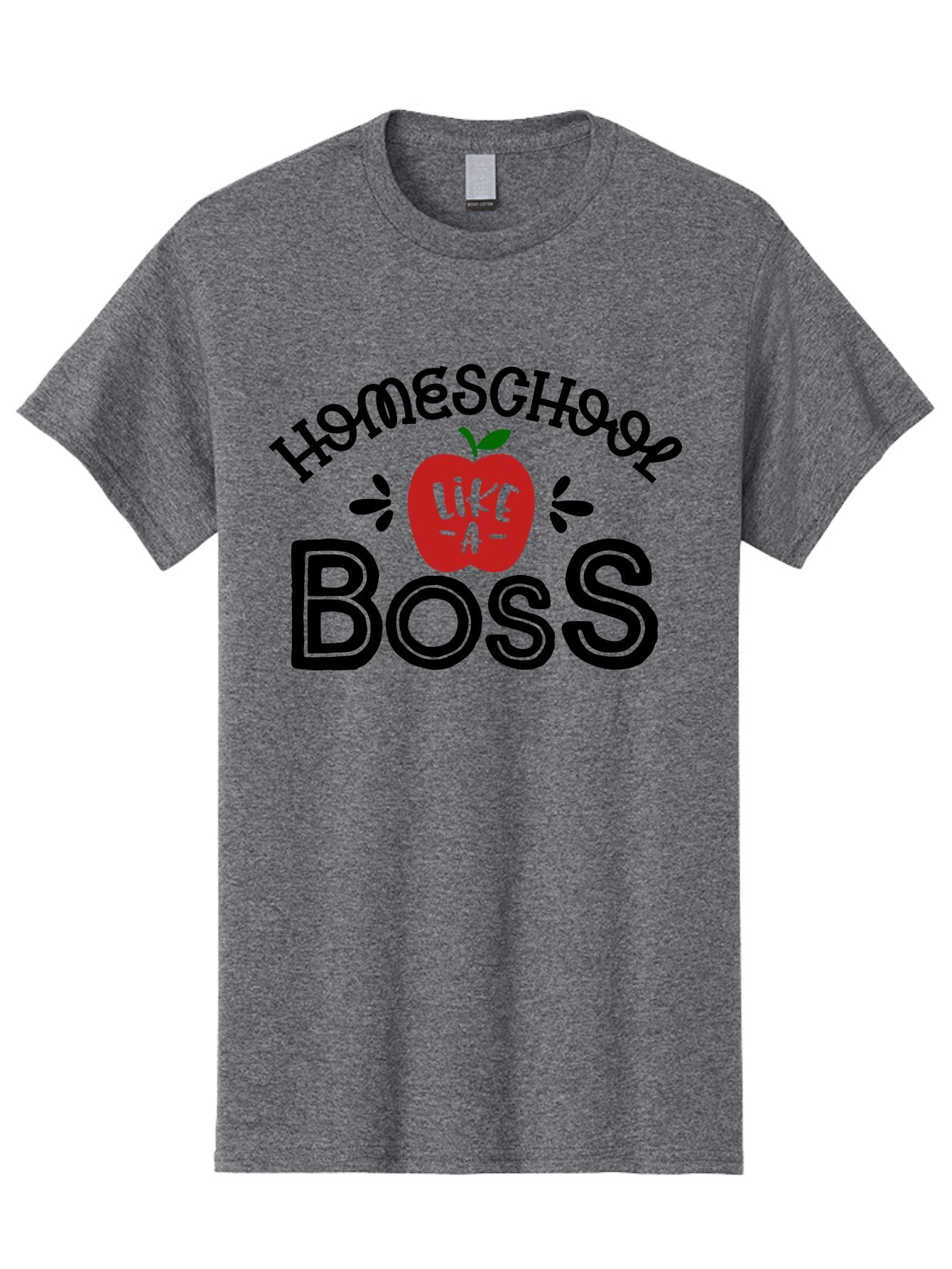 Homeschool-Boss Men'S Graphic Tee, 100% Cotton, Comfortable Casual Summer Wear, Machine Washable, Homeschooling, Homeschool Teacher, Educational Design, Apple Graphic, Motivational Quote, Learning Is Fun, Inspirational Saying, Red Apple Icon, Aab333 9