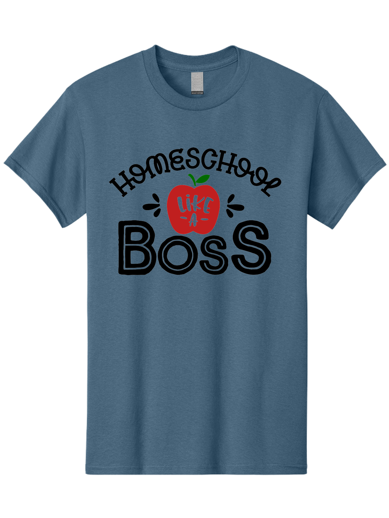 Homeschool-Boss Men'S Graphic Tee, 100% Cotton, Comfortable Casual Summer Wear, Machine Washable, Homeschooling, Homeschool Teacher, Educational Design, Apple Graphic, Motivational Quote, Learning Is Fun, Inspirational Saying, Red Apple Icon, Aab333 3