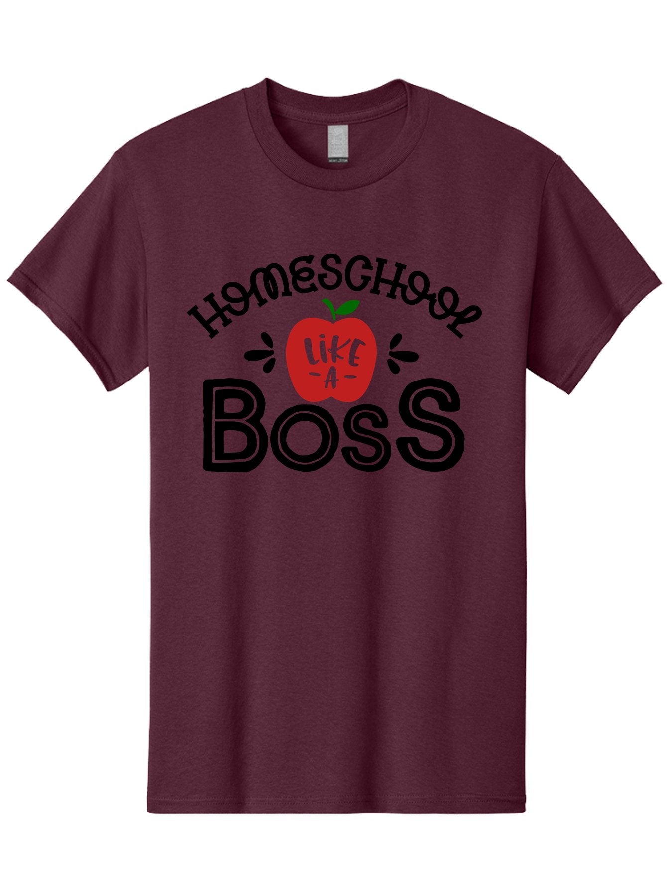 Homeschool-Boss Men'S Graphic Tee, 100% Cotton, Comfortable Casual Summer Wear, Machine Washable, Homeschooling, Homeschool Teacher, Educational Design, Apple Graphic, Motivational Quote, Learning Is Fun, Inspirational Saying, Red Apple Icon, Aab333 12