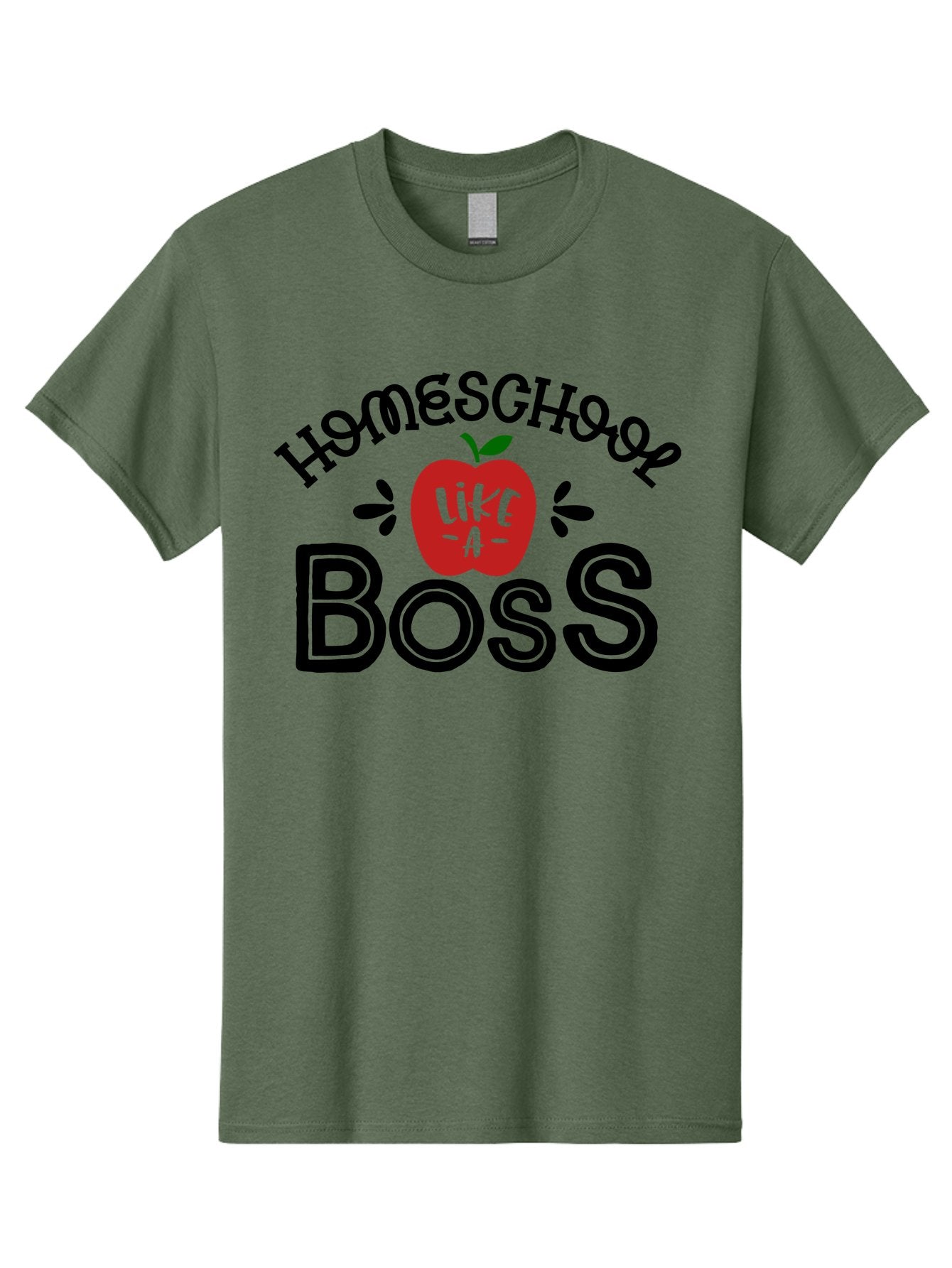 Homeschool-Boss Men'S Graphic Tee, 100% Cotton, Comfortable Casual Summer Wear, Machine Washable, Homeschooling, Homeschool Teacher, Educational Design, Apple Graphic, Motivational Quote, Learning Is Fun, Inspirational Saying, Red Apple Icon, Aab333