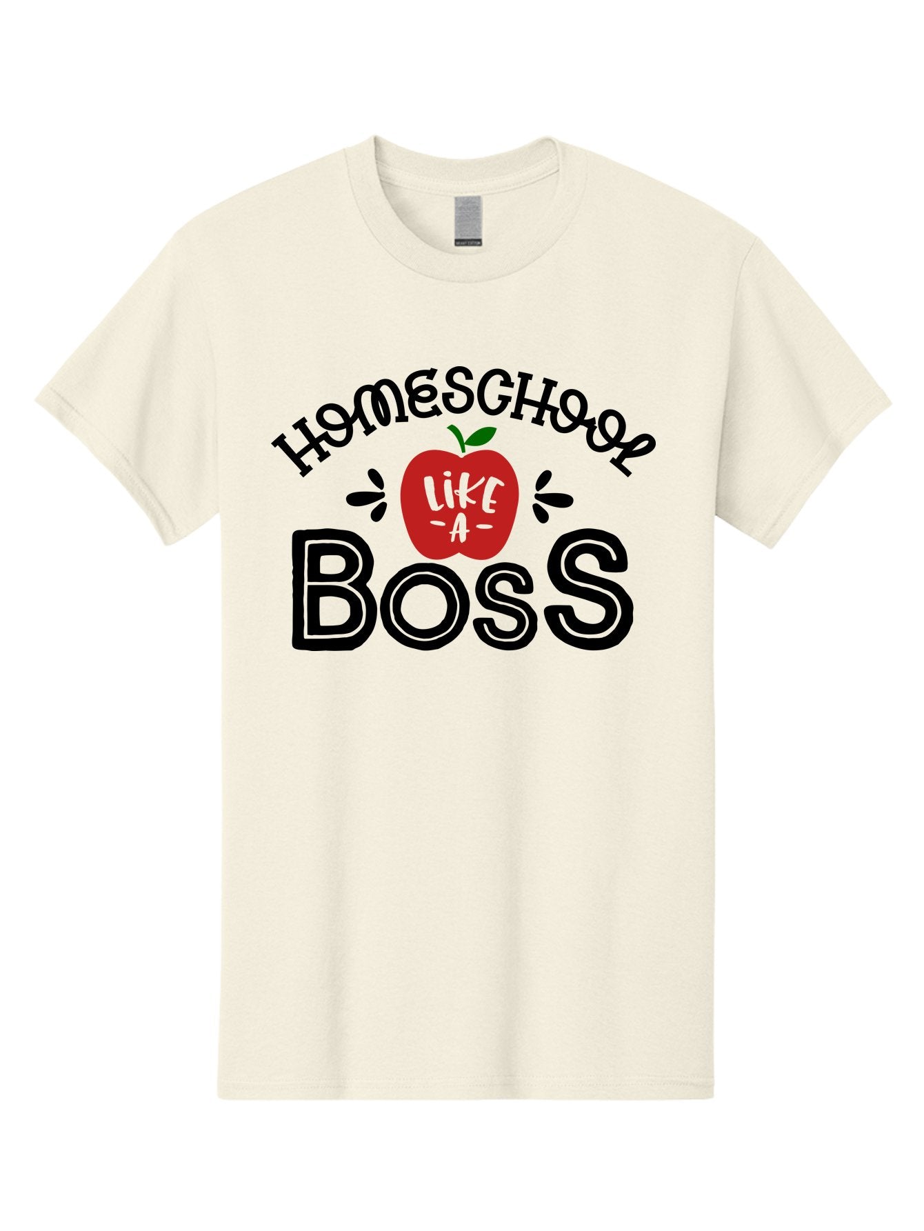 Homeschool-Boss Men'S Graphic Tee, 100% Cotton, Comfortable Casual Summer Wear, Machine Washable, Homeschooling, Homeschool Teacher, Educational Design, Apple Graphic, Motivational Quote, Learning Is Fun, Inspirational Saying, Red Apple Icon, Aab333 10