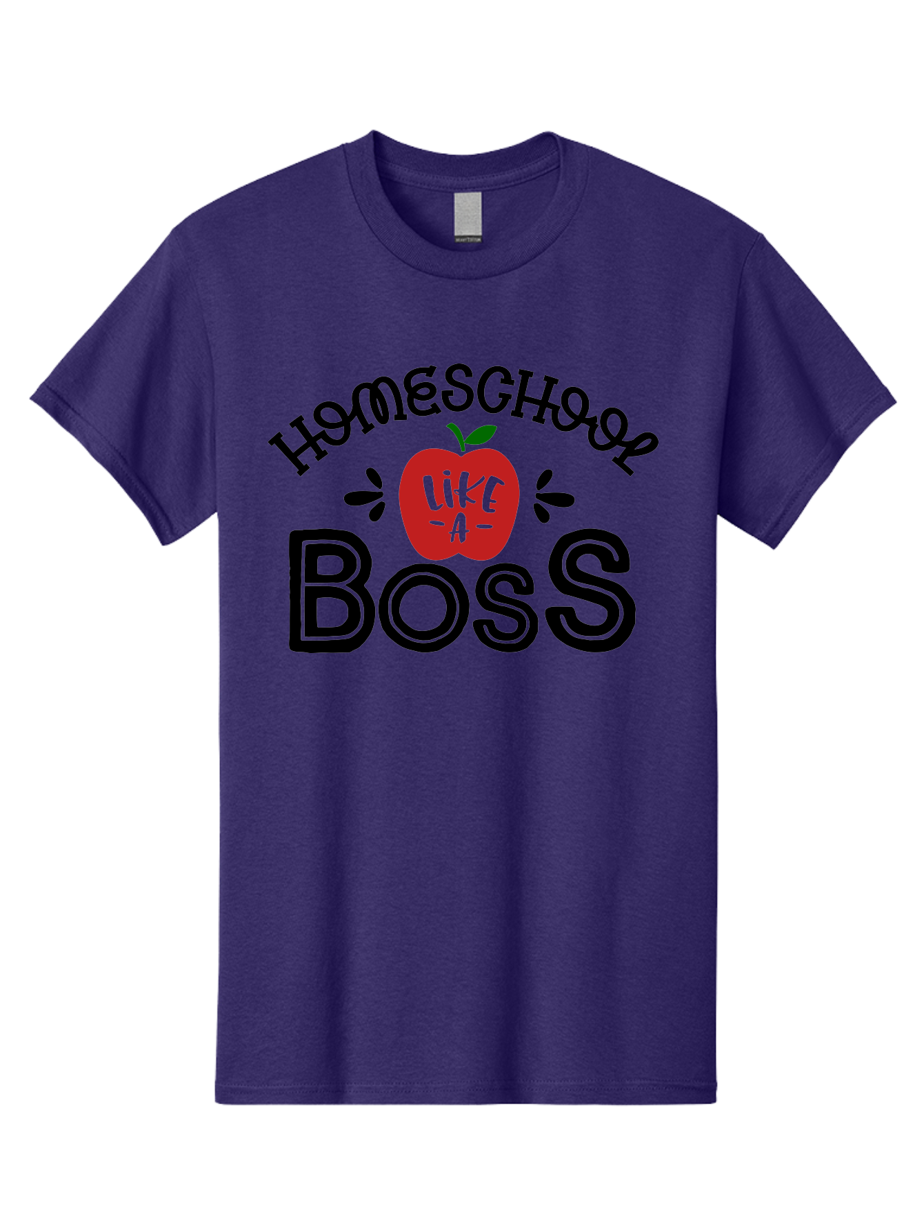 Homeschool-Boss Men'S Graphic Tee, 100% Cotton, Comfortable Casual Summer Wear, Machine Washable, Homeschooling, Homeschool Teacher, Educational Design, Apple Graphic, Motivational Quote, Learning Is Fun, Inspirational Saying, Red Apple Icon, Aab333 23