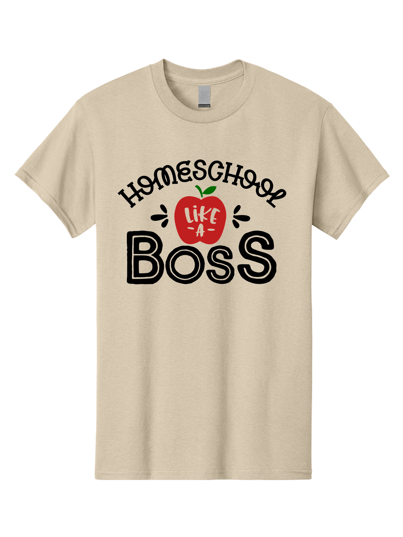 Homeschool-Boss Men'S Graphic Tee, 100% Cotton, Comfortable Casual Summer Wear, Machine Washable, Homeschooling, Homeschool Teacher, Educational Design, Apple Graphic, Motivational Quote, Learning Is Fun, Inspirational Saying, Red Apple Icon, Aab333 21
