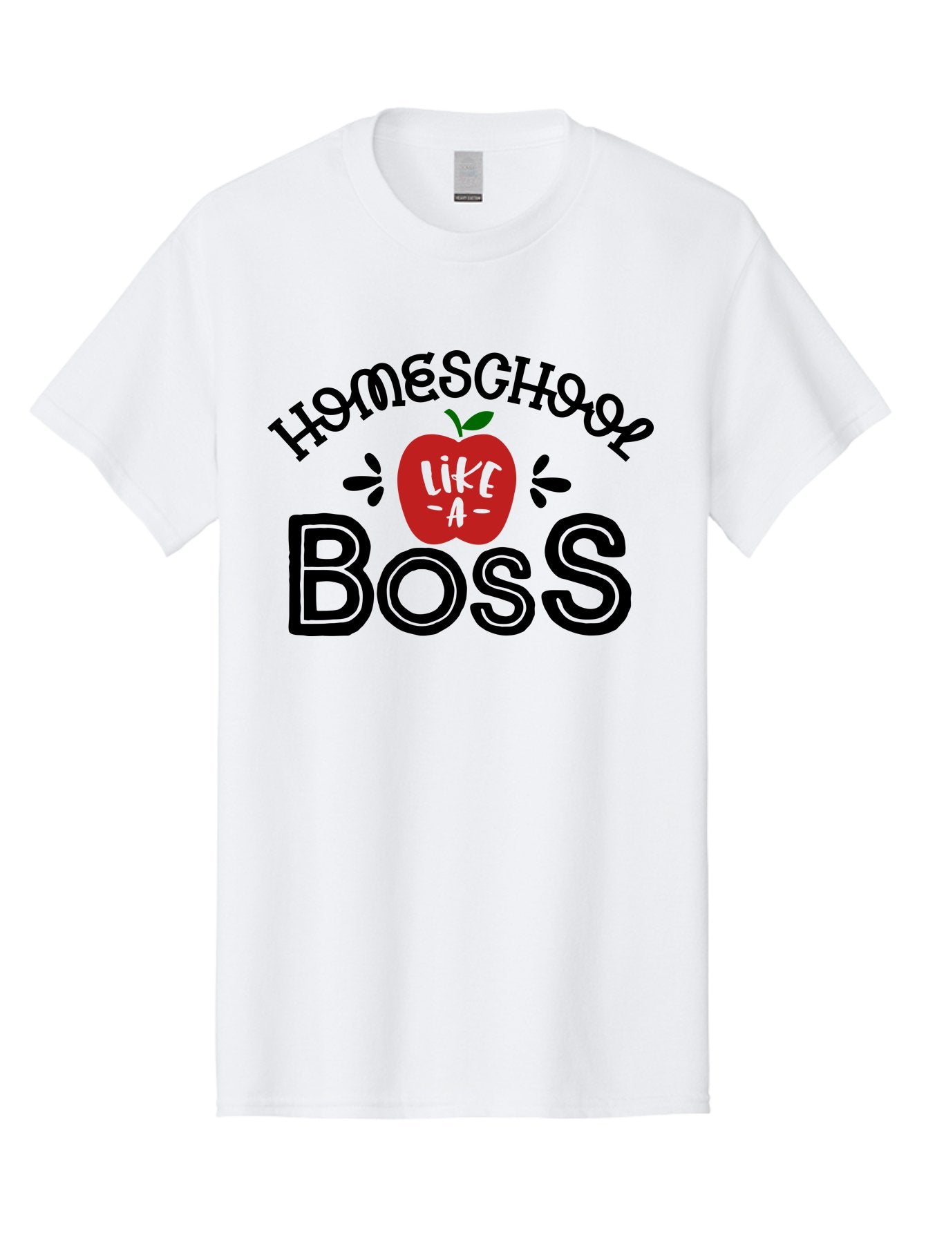 Homeschool-Boss Men'S Graphic Tee, 100% Cotton, Comfortable Casual Summer Wear, Machine Washable, Homeschooling, Homeschool Teacher, Educational Design, Apple Graphic, Motivational Quote, Learning Is Fun, Inspirational Saying, Red Apple Icon, Aab333 15