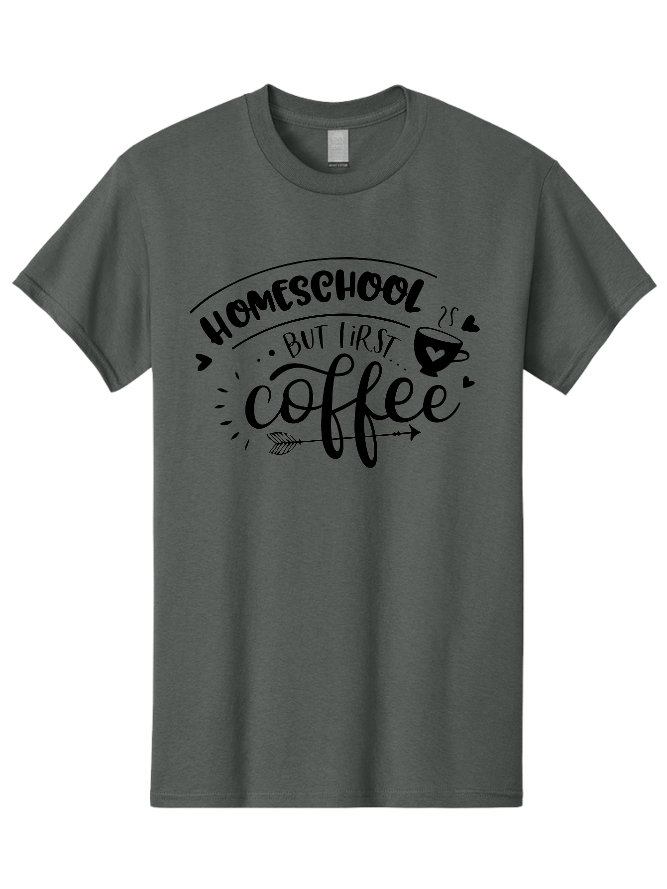 Homeschool-But-First-Coffee-1 Men'S Graphic Tee, 100% Cotton, Comfortable Casual Summer Wear, Machine Washable, Homeschool Humor, Coffee Lover, Morning Motivation, Homeschooling Parents, Funny Quote, Coffee First, Education At Home, Aab334 23