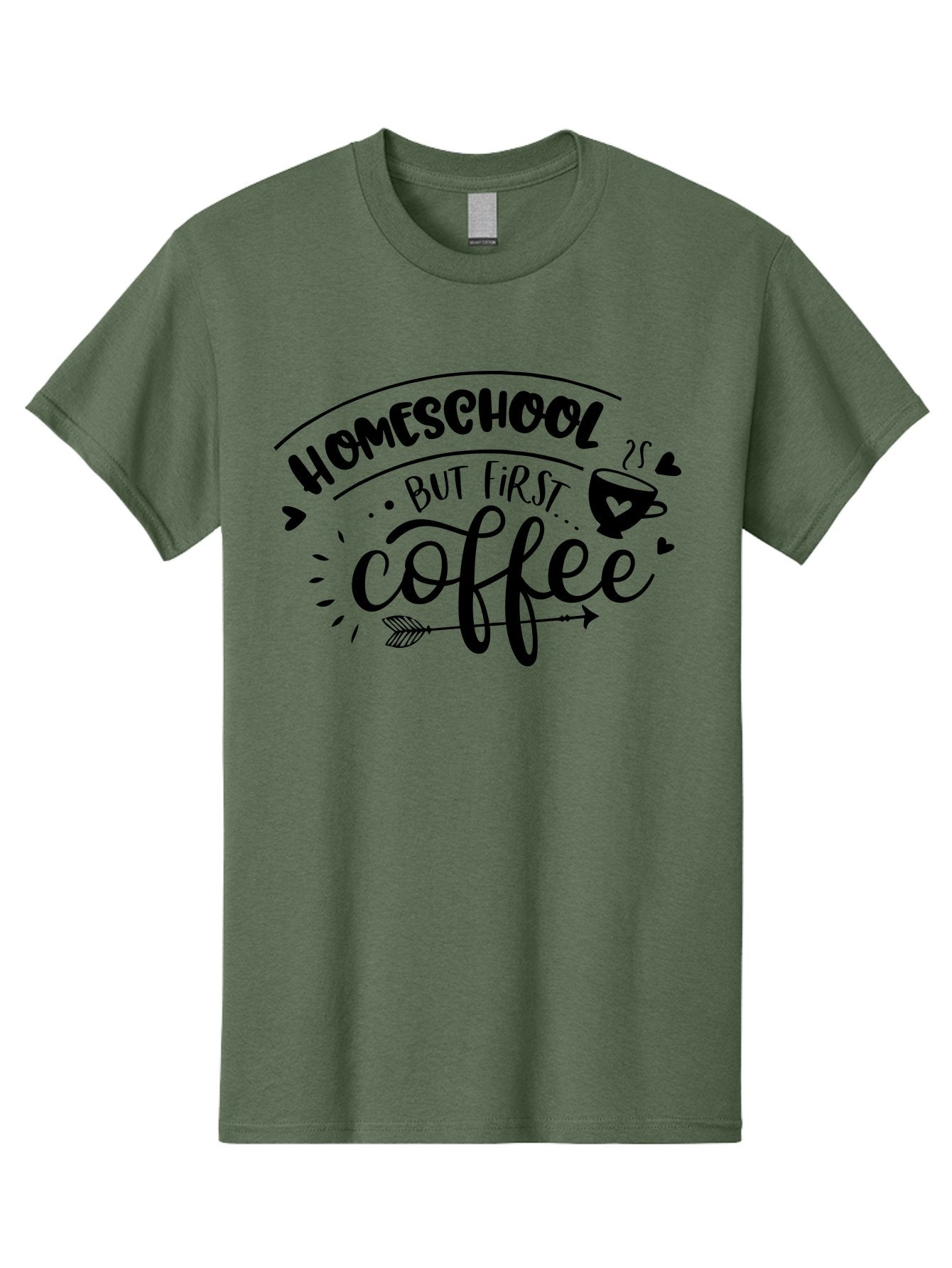 Homeschool-But-First-Coffee-1 Men'S Graphic Tee, 100% Cotton, Comfortable Casual Summer Wear, Machine Washable, Homeschool Humor, Coffee Lover, Morning Motivation, Homeschooling Parents, Funny Quote, Coffee First, Education At Home, Aab334 15