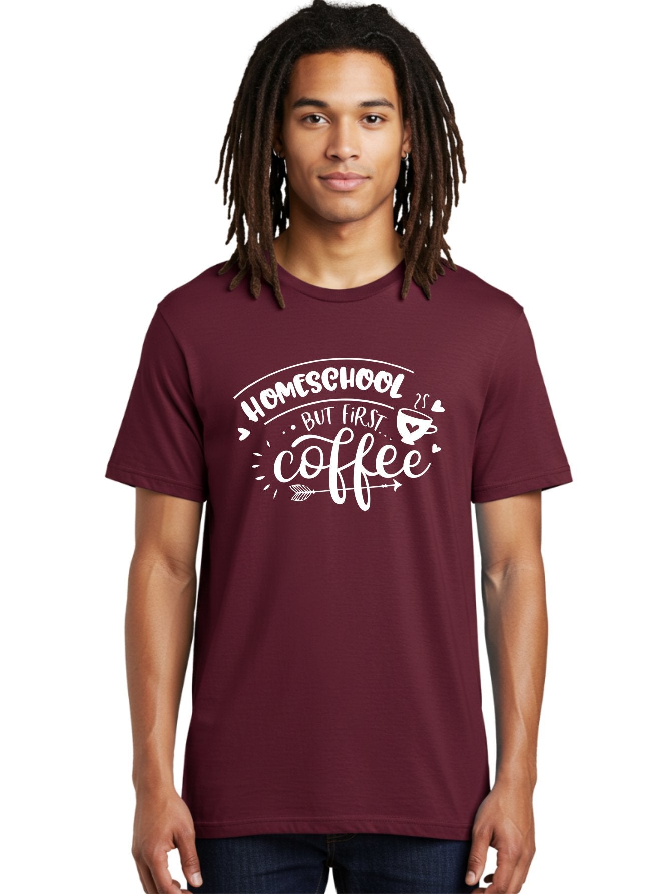 Homeschool-But-First-Coffee Men'S Graphic Tee, 100% Cotton, Comfortable Casual Summer Wear, Machine Washable, Homeschool Humor, Coffee Lover, Homeschooling Parents, Funny Quote, Morning Motivation, Coffee Fueled, Parenting Life, Aab335 29