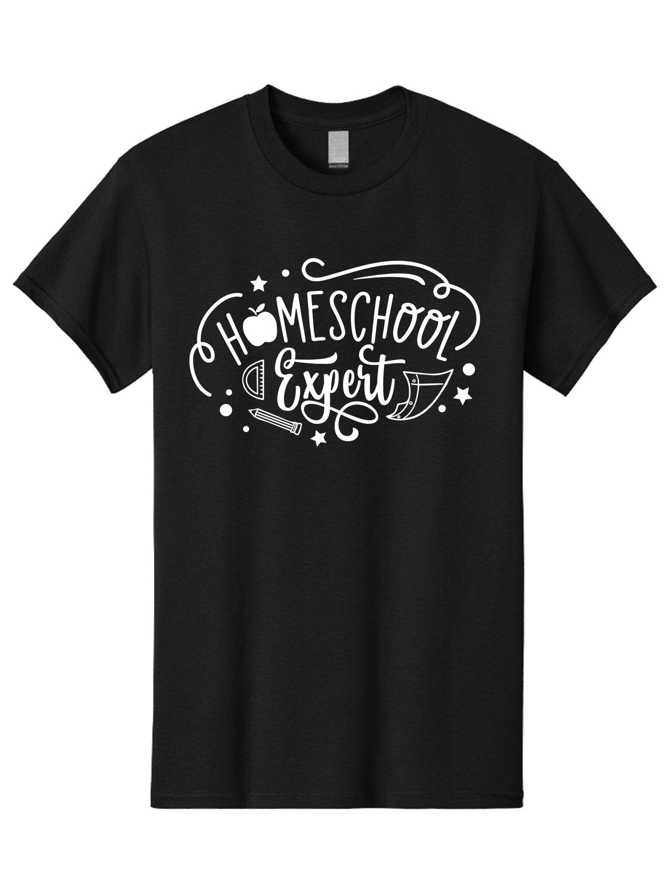 Homeschool-Expert-1 Men'S Graphic Tee, 100% Cotton, Comfortable Casual Summer Wear, Machine Washable, Homeschooling, Education, Learning, Teaching, Expert, School Supplies, Pencil, Apple, Megaphone, Homeschool Expert Aab336 6