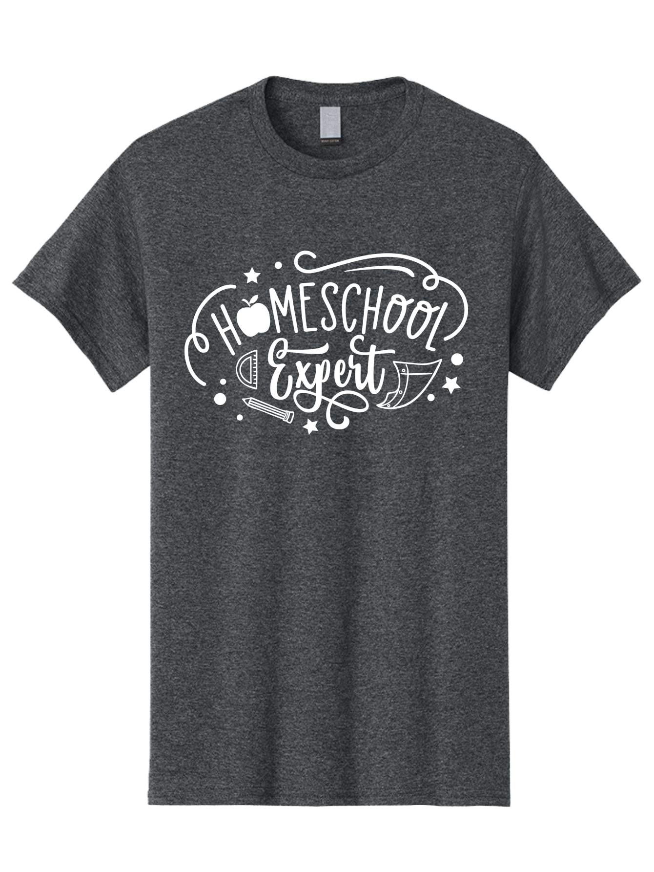 Homeschool-Expert-1 Men'S Graphic Tee, 100% Cotton, Comfortable Casual Summer Wear, Machine Washable, Homeschooling, Education, Learning, Teaching, Expert, School Supplies, Pencil, Apple, Megaphone, Homeschool Expert Aab336 17