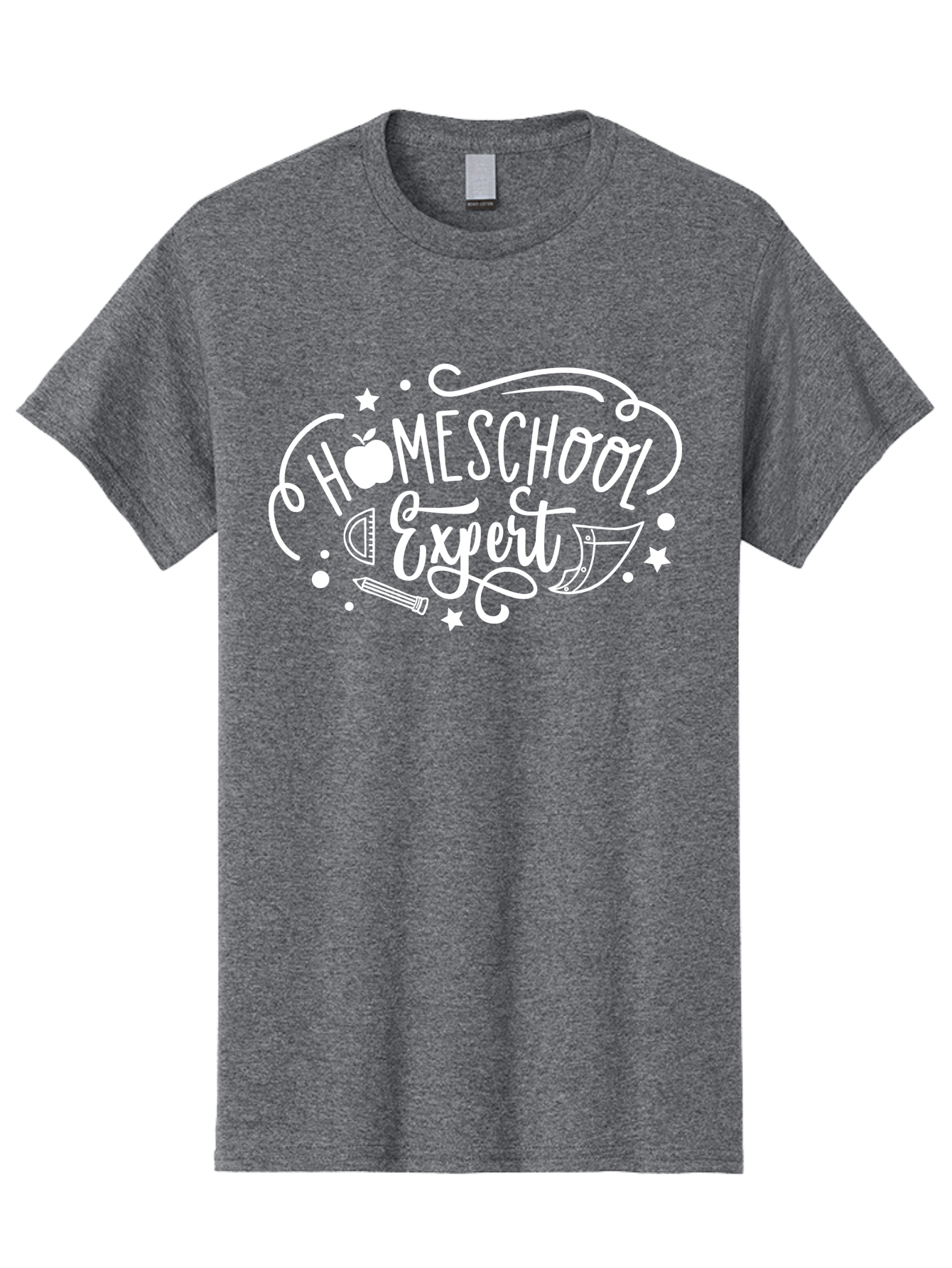 Homeschool-Expert-1 Men'S Graphic Tee, 100% Cotton, Comfortable Casual Summer Wear, Machine Washable, Homeschooling, Education, Learning, Teaching, Expert, School Supplies, Pencil, Apple, Megaphone, Homeschool Expert Aab336 9
