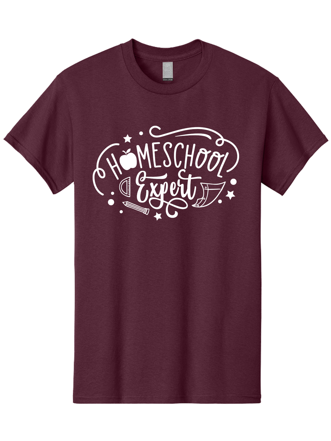 Homeschool-Expert-1 Men'S Graphic Tee, 100% Cotton, Comfortable Casual Summer Wear, Machine Washable, Homeschooling, Education, Learning, Teaching, Expert, School Supplies, Pencil, Apple, Megaphone, Homeschool Expert Aab336 29