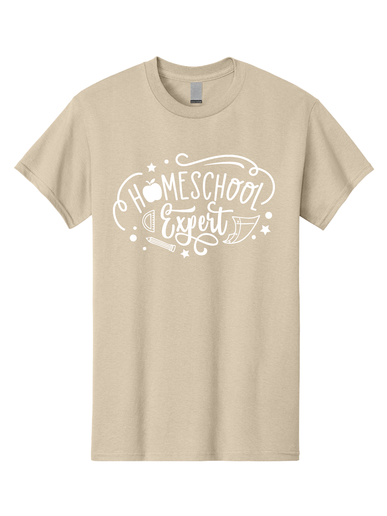 Homeschool-Expert-1 Men'S Graphic Tee, 100% Cotton, Comfortable Casual Summer Wear, Machine Washable, Homeschooling, Education, Learning, Teaching, Expert, School Supplies, Pencil, Apple, Megaphone, Homeschool Expert Aab336 7