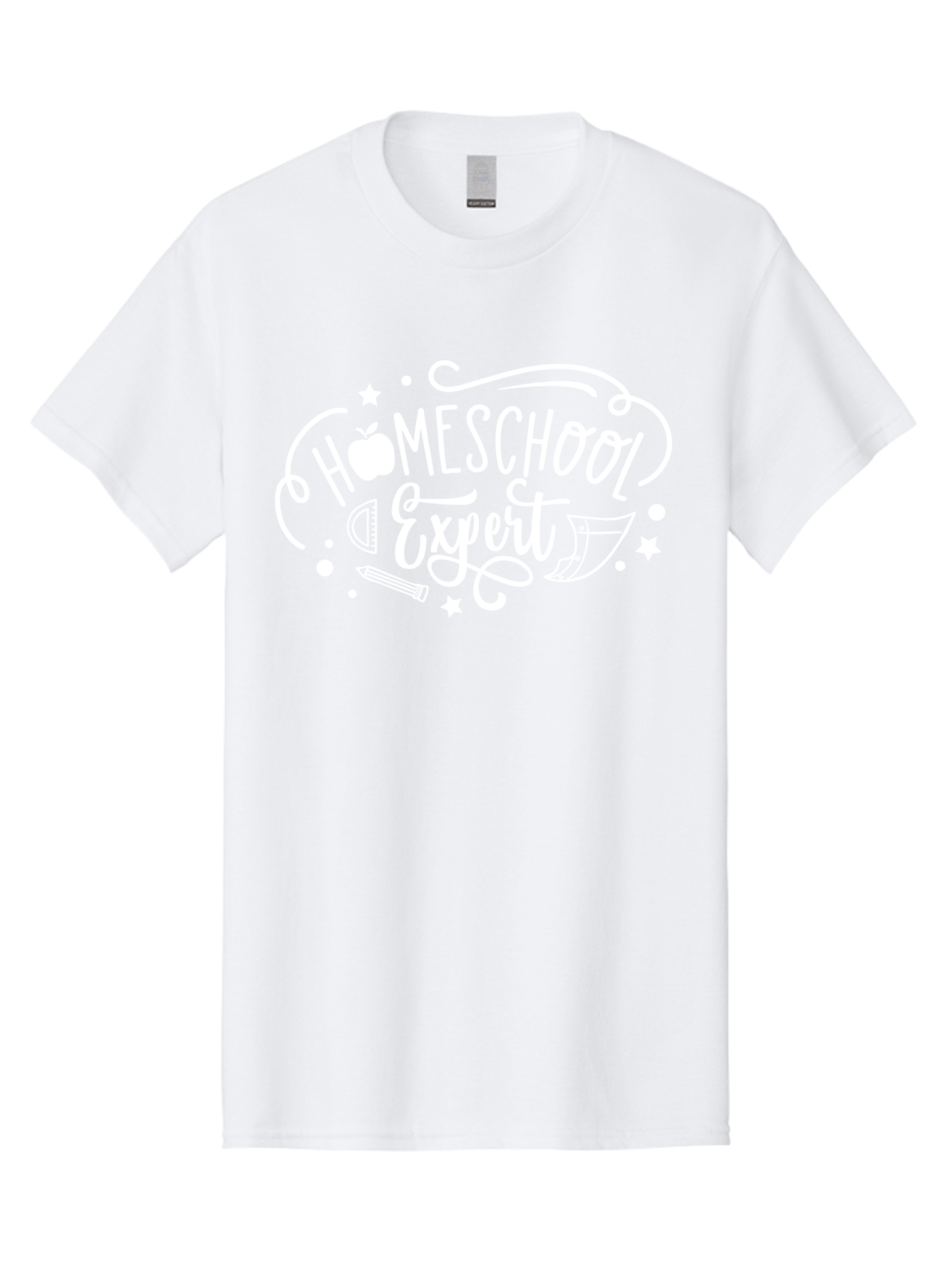 Homeschool-Expert-1 Men'S Graphic Tee, 100% Cotton, Comfortable Casual Summer Wear, Machine Washable, Homeschooling, Education, Learning, Teaching, Expert, School Supplies, Pencil, Apple, Megaphone, Homeschool Expert Aab336 5