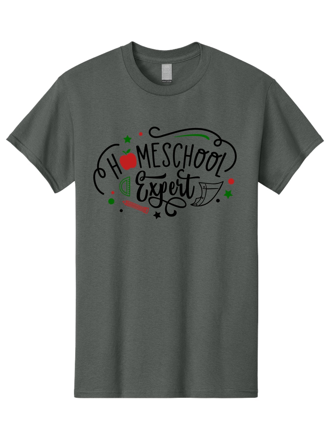 Homeschool-Expert-3 Men'S Graphic Tee, 100% Cotton, Comfortable Casual Summer Wear, Machine Washable, Homeschool Expert, Learning Resources, Educational Tools, Apple For Teacher, Pencils, Stars, Swirls, Creative Learning, Homeschooling, Aab338 4