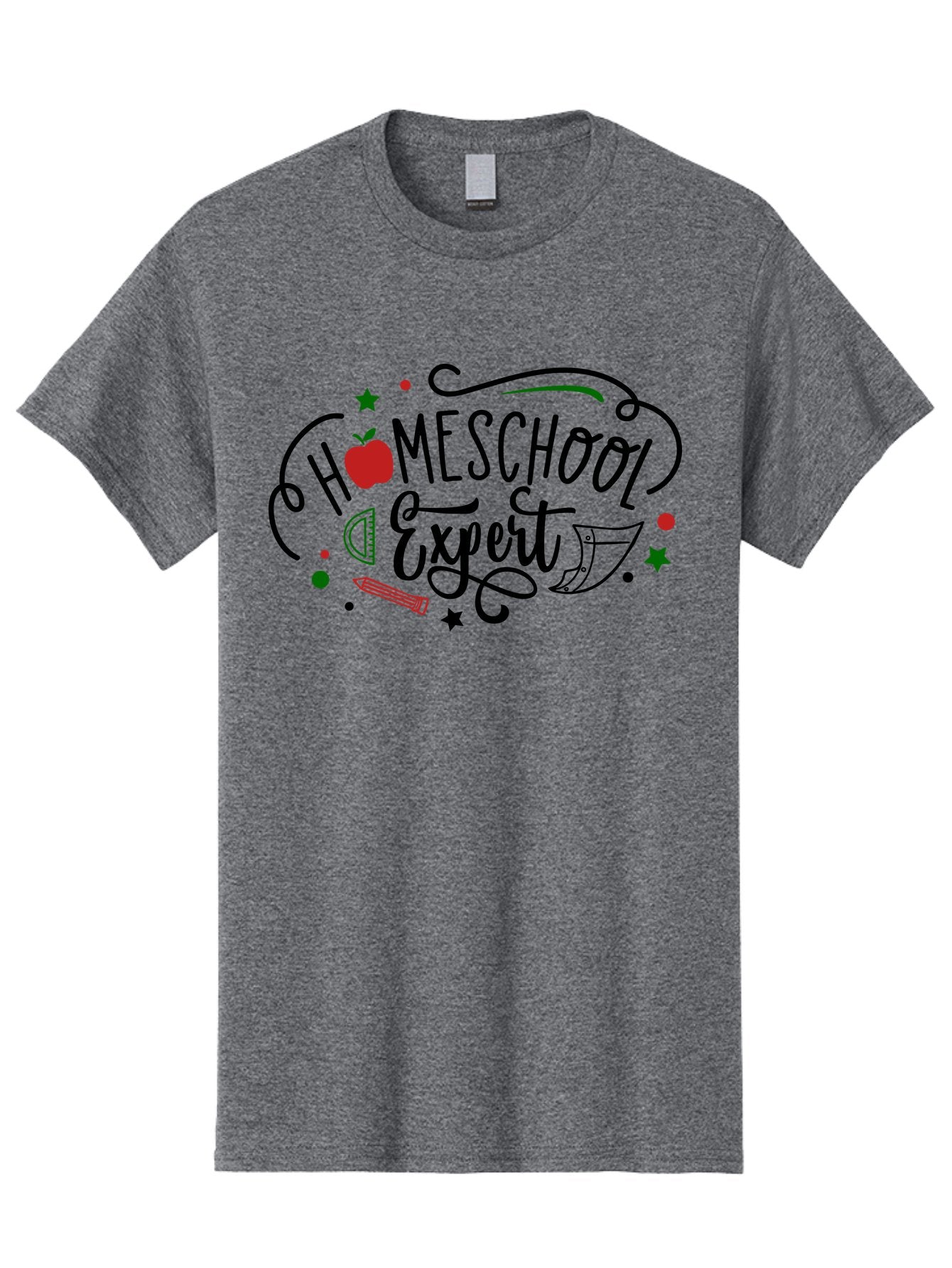 Homeschool-Expert-3 Men'S Graphic Tee, 100% Cotton, Comfortable Casual Summer Wear, Machine Washable, Homeschool Expert, Learning Resources, Educational Tools, Apple For Teacher, Pencils, Stars, Swirls, Creative Learning, Homeschooling, Aab338 5