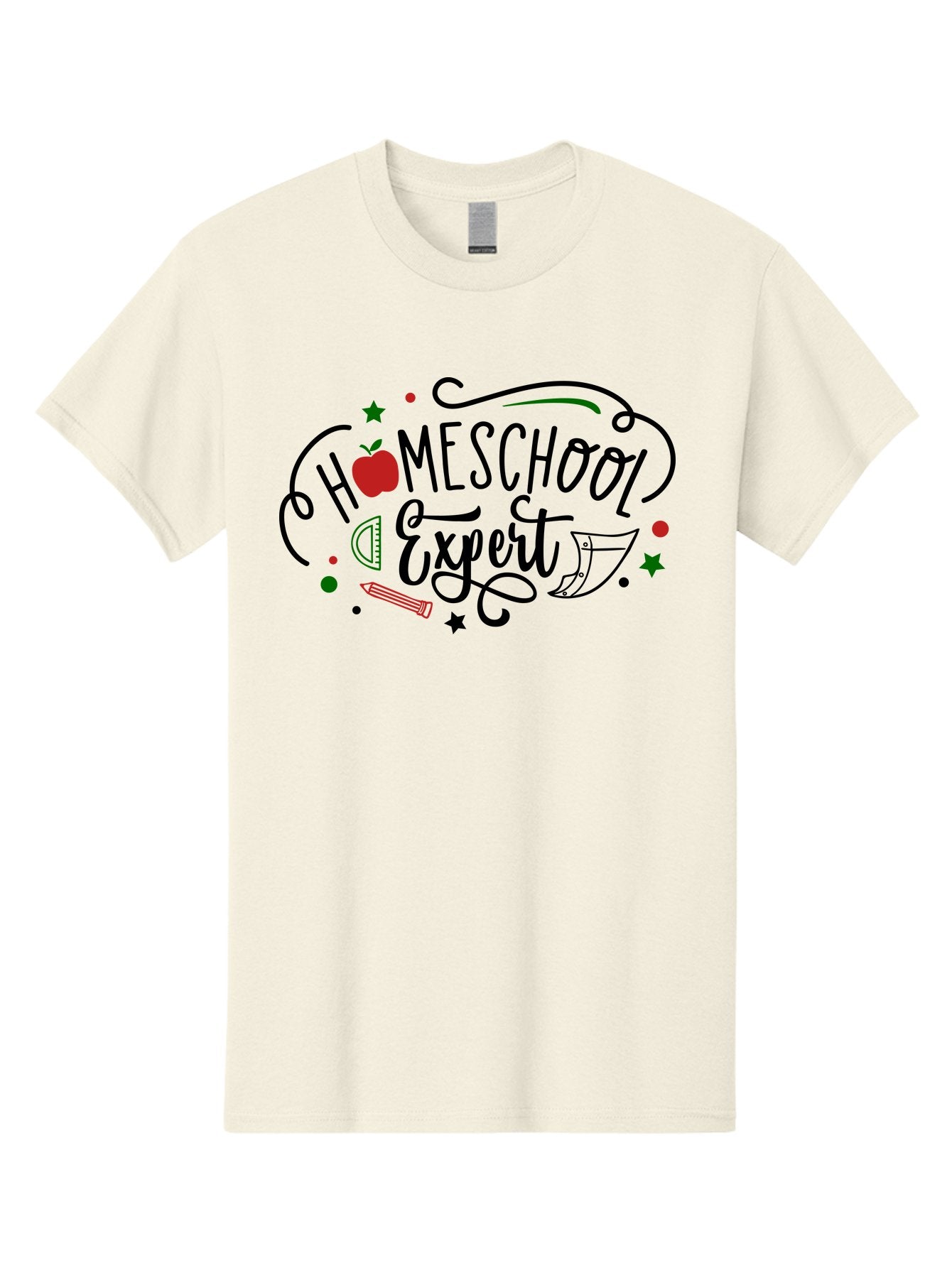 Homeschool-Expert-3 Men'S Graphic Tee, 100% Cotton, Comfortable Casual Summer Wear, Machine Washable, Homeschool Expert, Learning Resources, Educational Tools, Apple For Teacher, Pencils, Stars, Swirls, Creative Learning, Homeschooling, Aab338 3