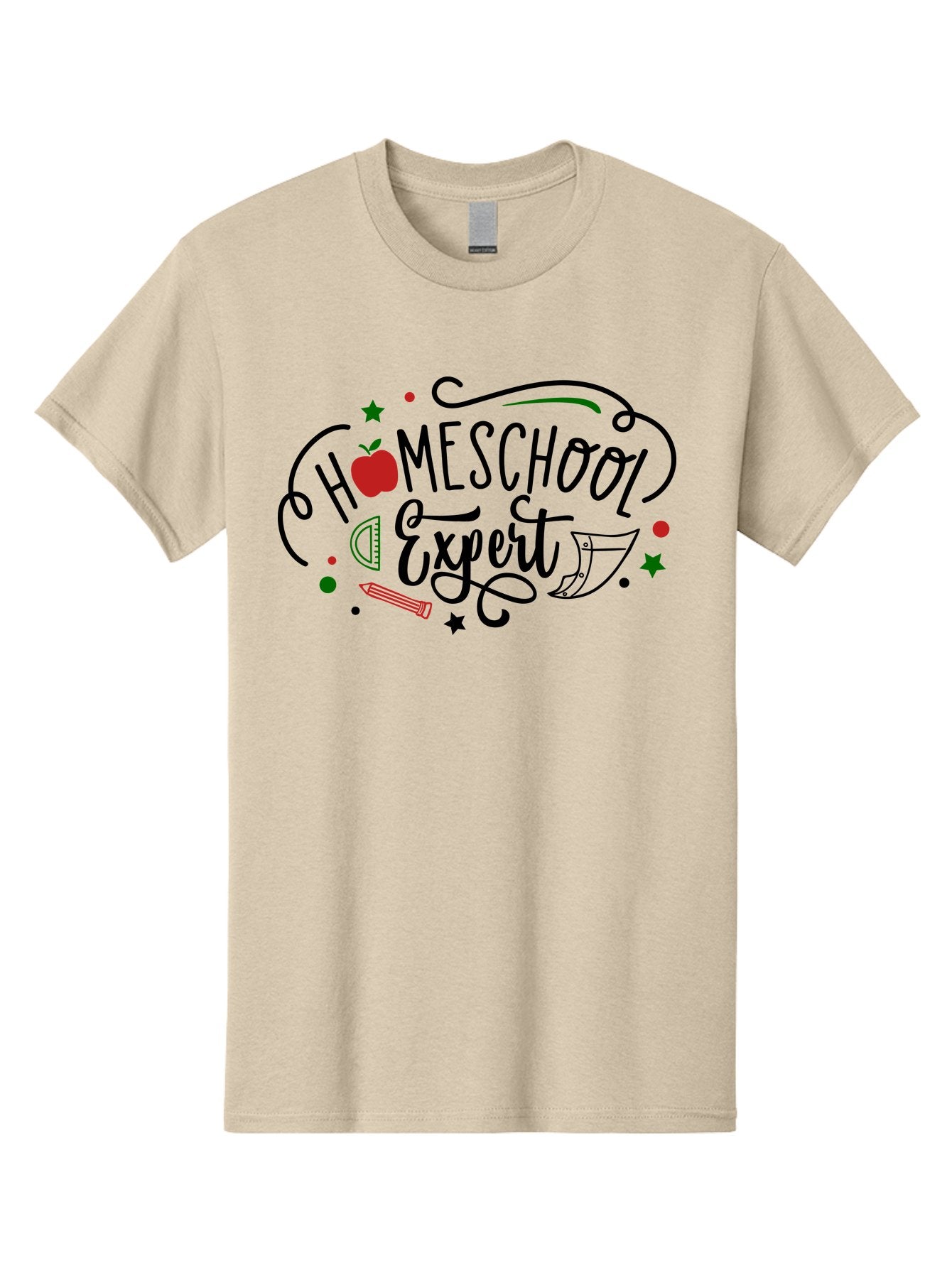 Homeschool-Expert-3 Men'S Graphic Tee, 100% Cotton, Comfortable Casual Summer Wear, Machine Washable, Homeschool Expert, Learning Resources, Educational Tools, Apple For Teacher, Pencils, Stars, Swirls, Creative Learning, Homeschooling, Aab338 11