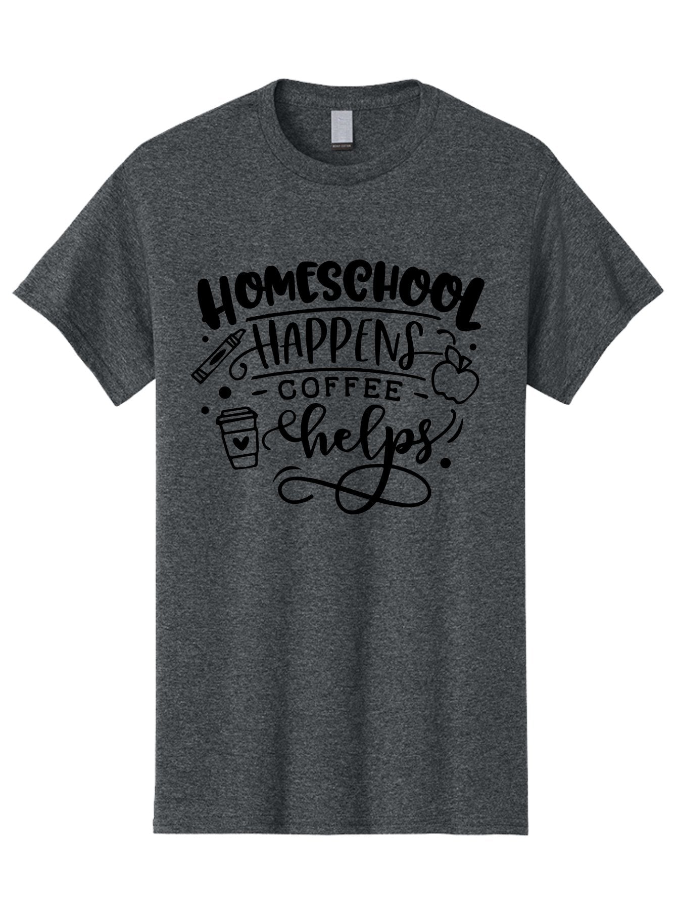 Homeschool-Happens-Coffee-Helps-1 Men'S Graphic Tee, 100% Cotton, Comfortable Casual Summer Wear, Machine Washable, Homeschooling, Coffee Culture, Educational Quotes, Inspirational Sayings, Homeschool Parents, Coffee Lovers, Funny Quotes, Aab340 12