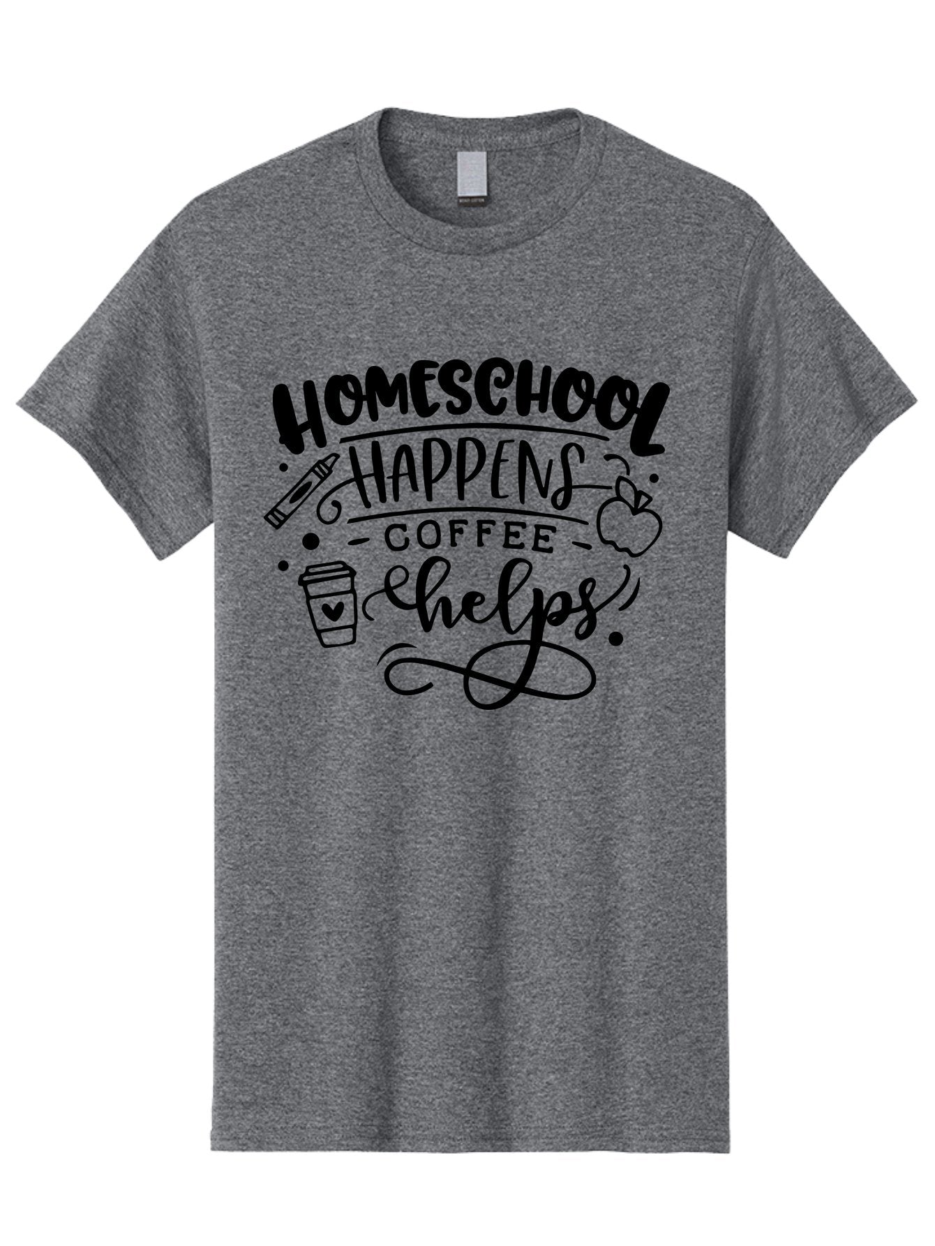 Homeschool-Happens-Coffee-Helps-1 Men'S Graphic Tee, 100% Cotton, Comfortable Casual Summer Wear, Machine Washable, Homeschooling, Coffee Culture, Educational Quotes, Inspirational Sayings, Homeschool Parents, Coffee Lovers, Funny Quotes, Aab340 8