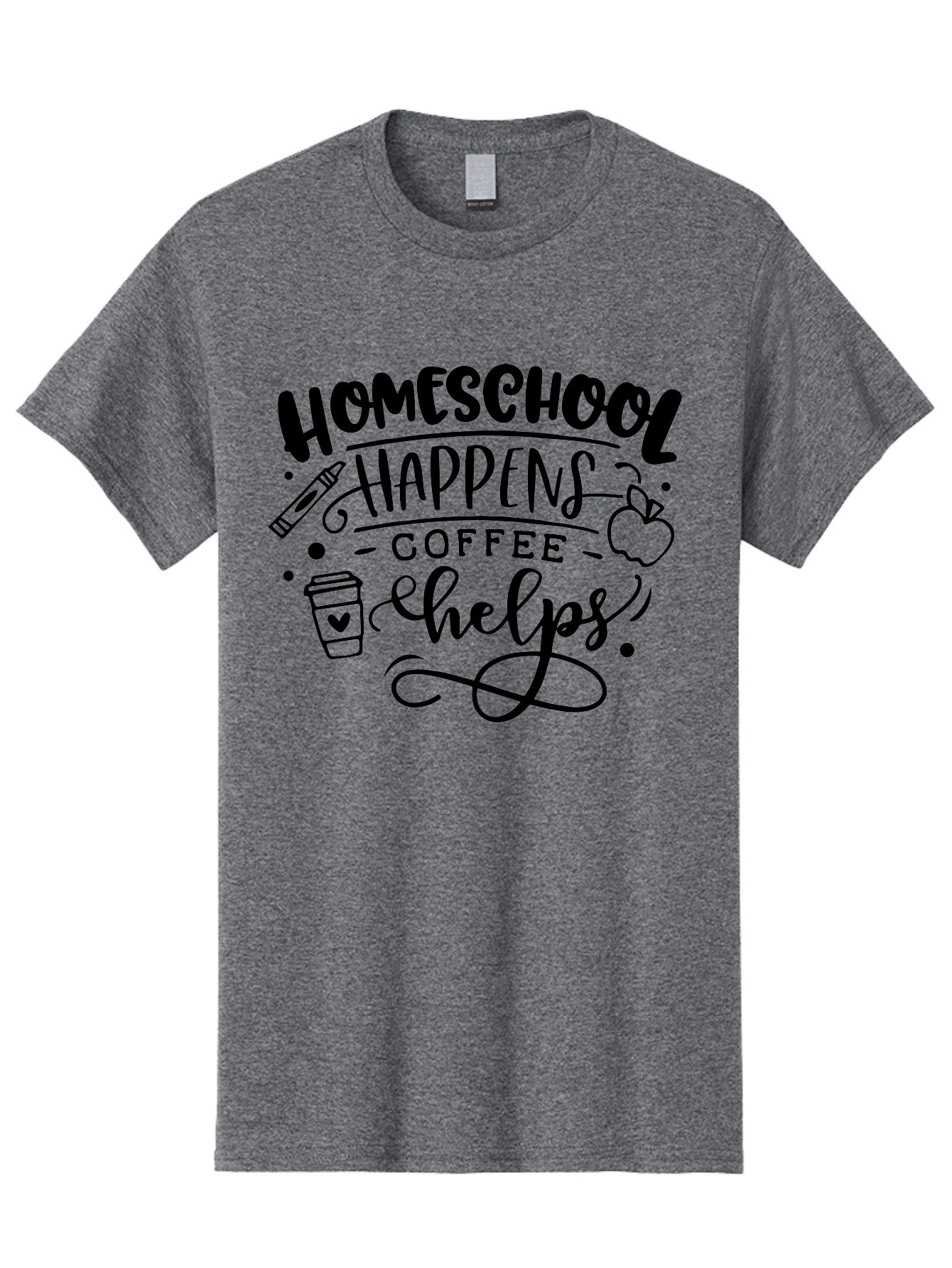Homeschool-Happens-Coffee-Helps-1 Men'S Graphic Tee, 100% Cotton, Comfortable Casual Summer Wear, Machine Washable, Homeschooling, Coffee Culture, Educational Quotes, Inspirational Sayings, Homeschool Parents, Coffee Lovers, Funny Quotes, Aab340 11