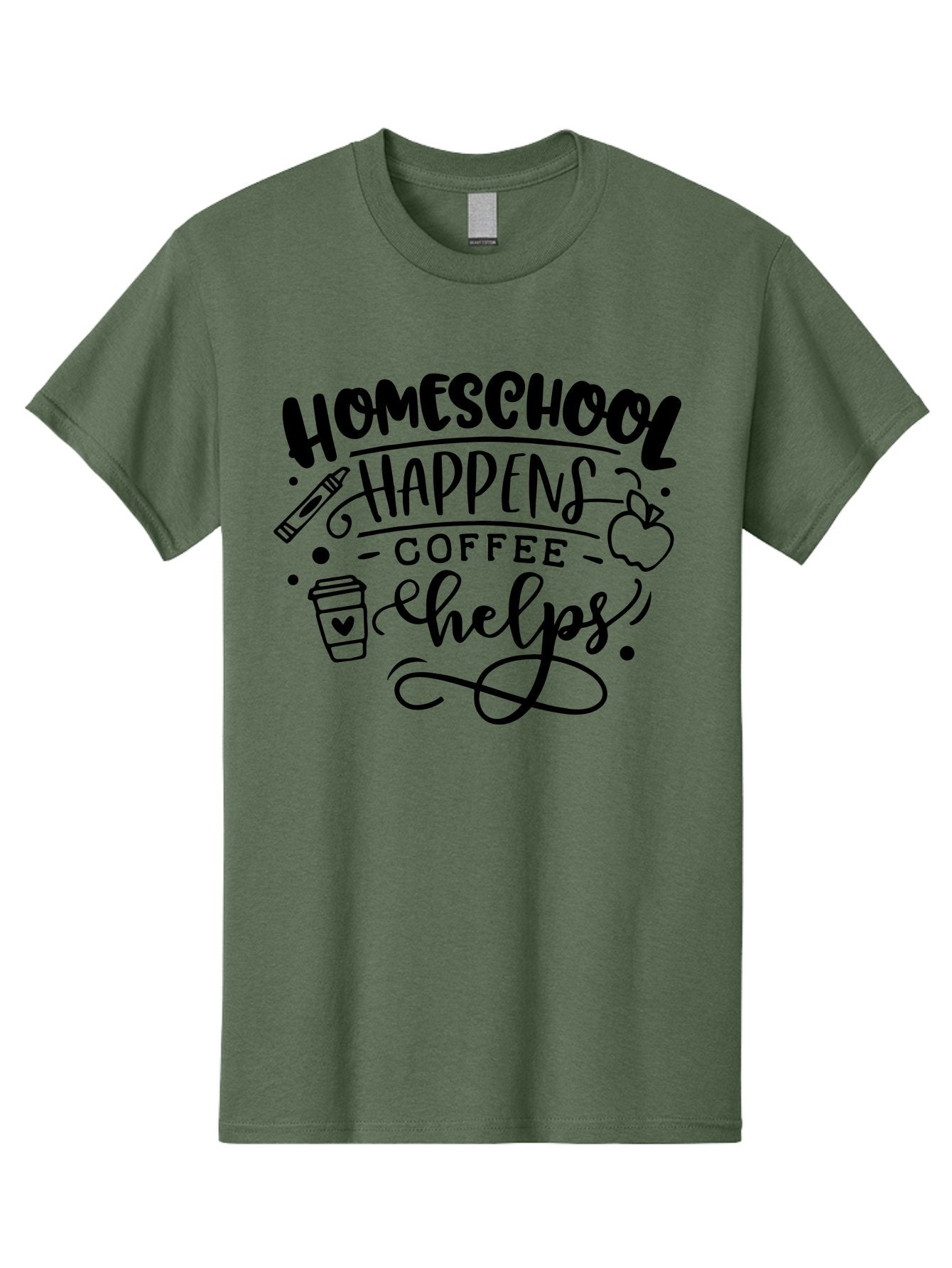 Homeschool-Happens-Coffee-Helps-1 Men'S Graphic Tee, 100% Cotton, Comfortable Casual Summer Wear, Machine Washable, Homeschooling, Coffee Culture, Educational Quotes, Inspirational Sayings, Homeschool Parents, Coffee Lovers, Funny Quotes, Aab340 10