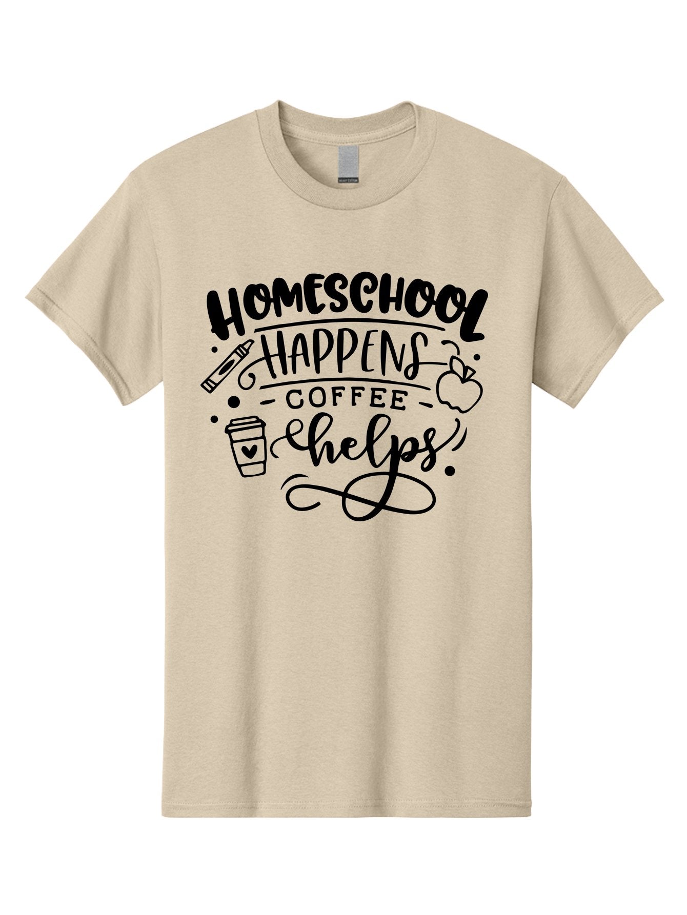 Homeschool-Happens-Coffee-Helps-1 Men'S Graphic Tee, 100% Cotton, Comfortable Casual Summer Wear, Machine Washable, Homeschooling, Coffee Culture, Educational Quotes, Inspirational Sayings, Homeschool Parents, Coffee Lovers, Funny Quotes, Aab340 7