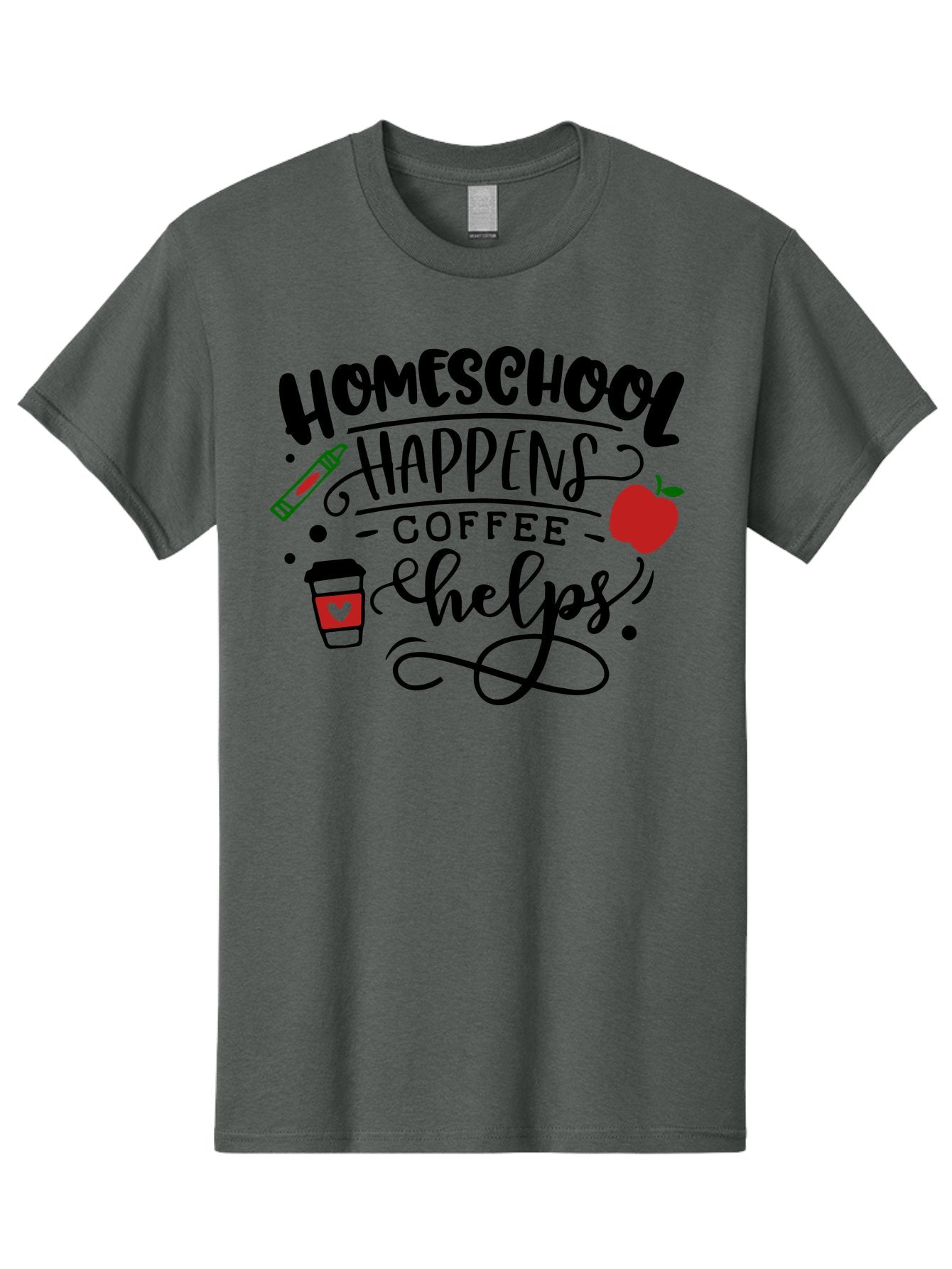 Homeschool-Happens-Coffee-Helps Men'S Graphic Tee, 100% Cotton, Comfortable Casual Summer Wear, Machine Washable, Homeschool, Coffee Lover, Homeschooling, Coffee Fuel, Education, Teaching, Learning, Coffee Break, Homeschool Mom, Funny Quote Aab341 4