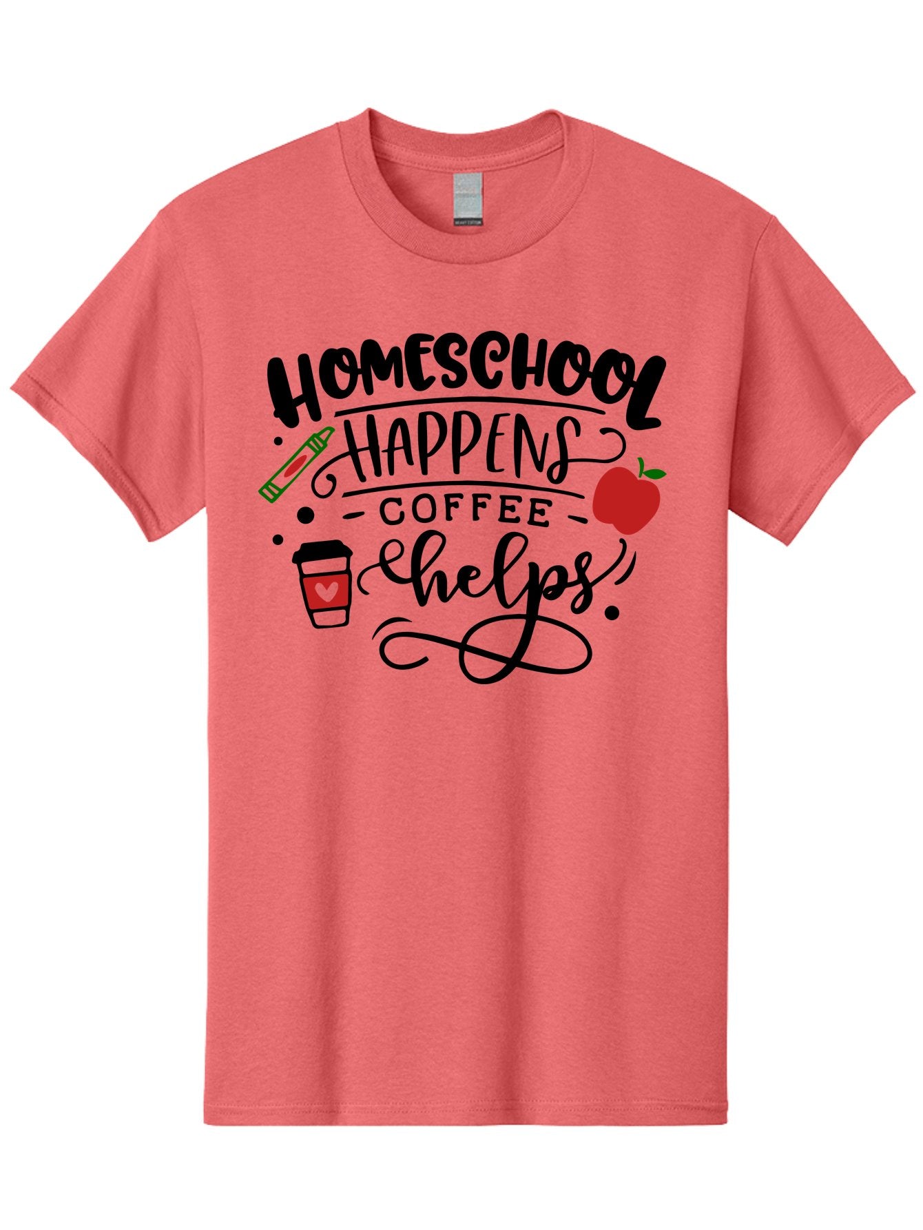 Homeschool-Happens-Coffee-Helps Men'S Graphic Tee, 100% Cotton, Comfortable Casual Summer Wear, Machine Washable, Homeschool, Coffee Lover, Homeschooling, Coffee Fuel, Education, Teaching, Learning, Coffee Break, Homeschool Mom, Funny Quote Aab341 5