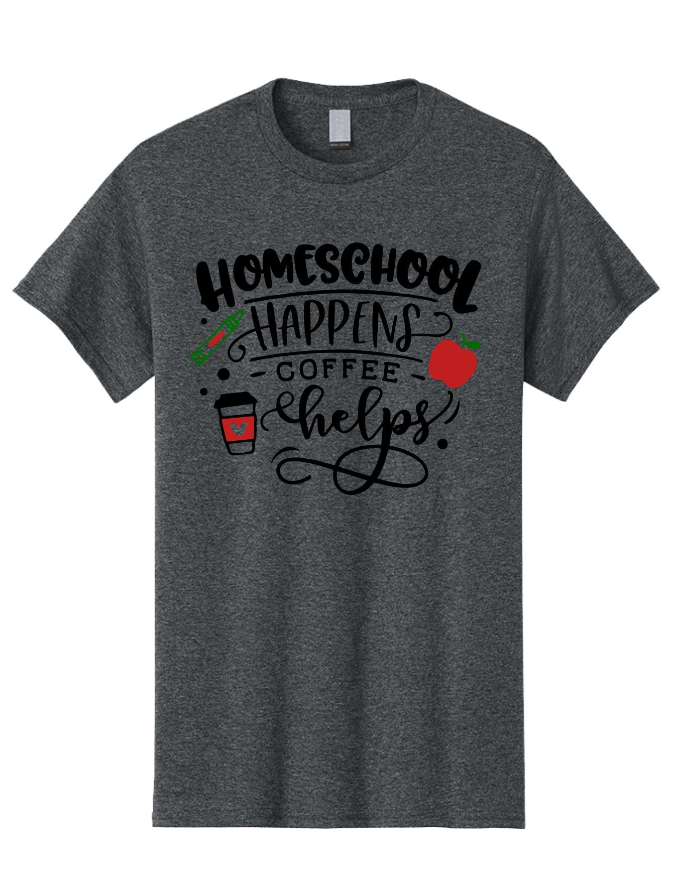 Homeschool-Happens-Coffee-Helps Men'S Graphic Tee, 100% Cotton, Comfortable Casual Summer Wear, Machine Washable, Homeschool, Coffee Lover, Homeschooling, Coffee Fuel, Education, Teaching, Learning, Coffee Break, Homeschool Mom, Funny Quote Aab341 8