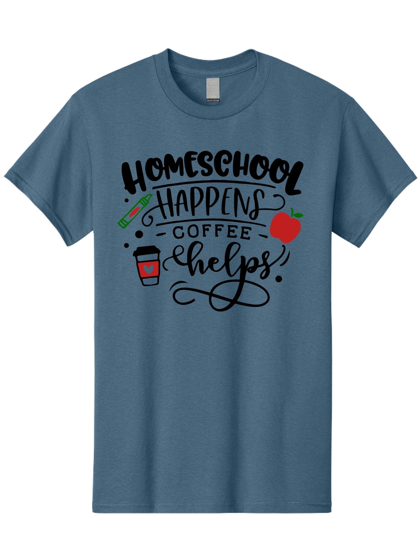 Homeschool-Happens-Coffee-Helps Men'S Graphic Tee, 100% Cotton, Comfortable Casual Summer Wear, Machine Washable, Homeschool, Coffee Lover, Homeschooling, Coffee Fuel, Education, Teaching, Learning, Coffee Break, Homeschool Mom, Funny Quote Aab341 7