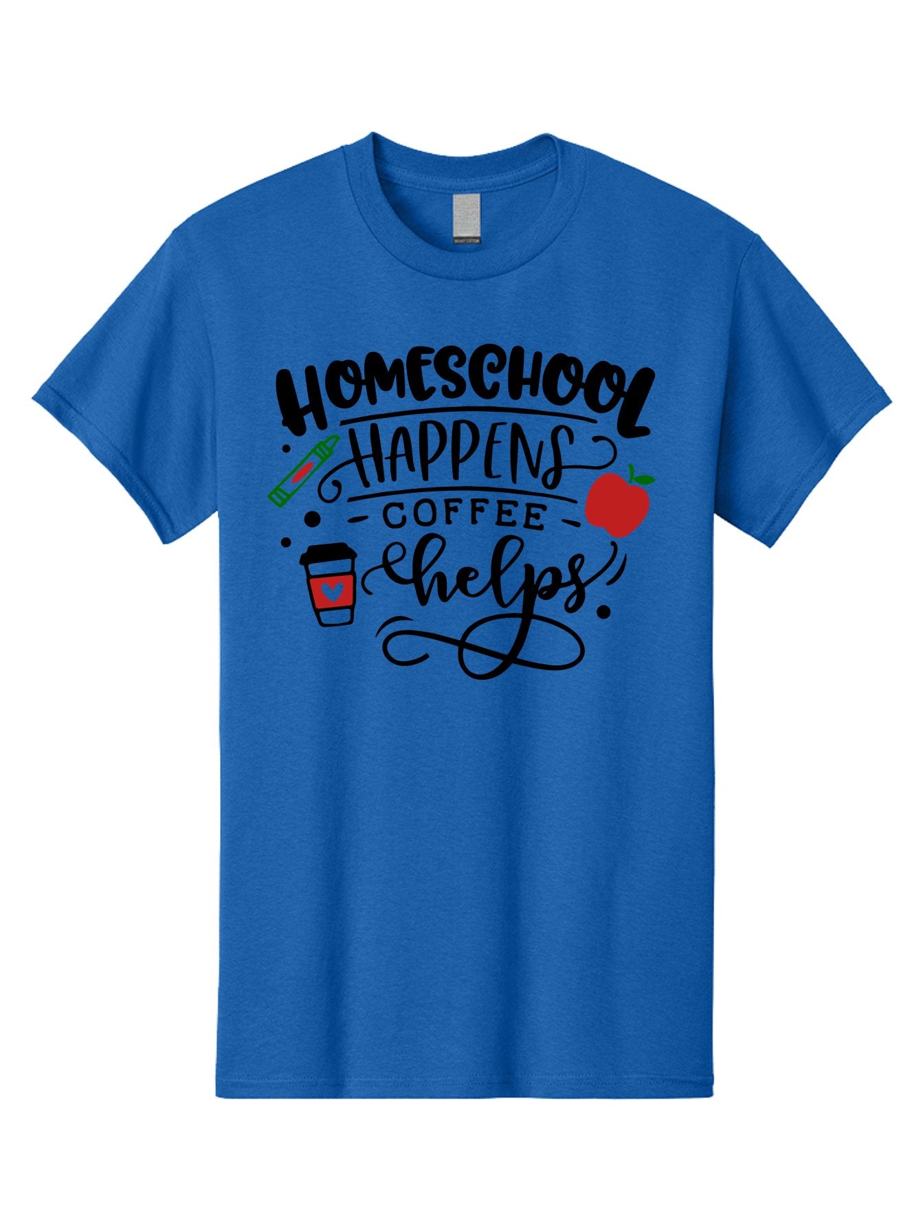 Homeschool-Happens-Coffee-Helps Men'S Graphic Tee, 100% Cotton, Comfortable Casual Summer Wear, Machine Washable, Homeschool, Coffee Lover, Homeschooling, Coffee Fuel, Education, Teaching, Learning, Coffee Break, Homeschool Mom, Funny Quote Aab341 3