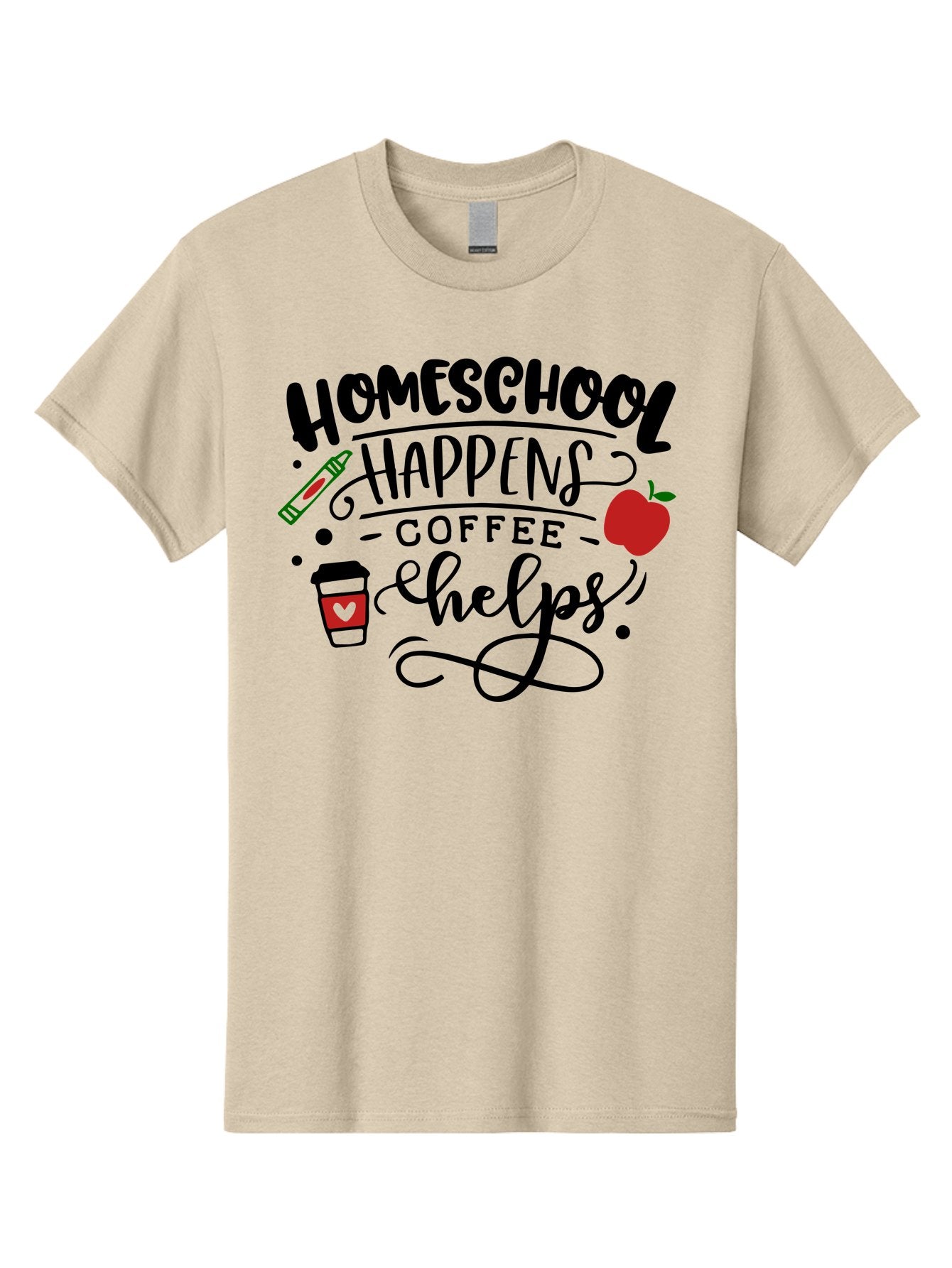 Homeschool-Happens-Coffee-Helps Men'S Graphic Tee, 100% Cotton, Comfortable Casual Summer Wear, Machine Washable, Homeschool, Coffee Lover, Homeschooling, Coffee Fuel, Education, Teaching, Learning, Coffee Break, Homeschool Mom, Funny Quote Aab341 15