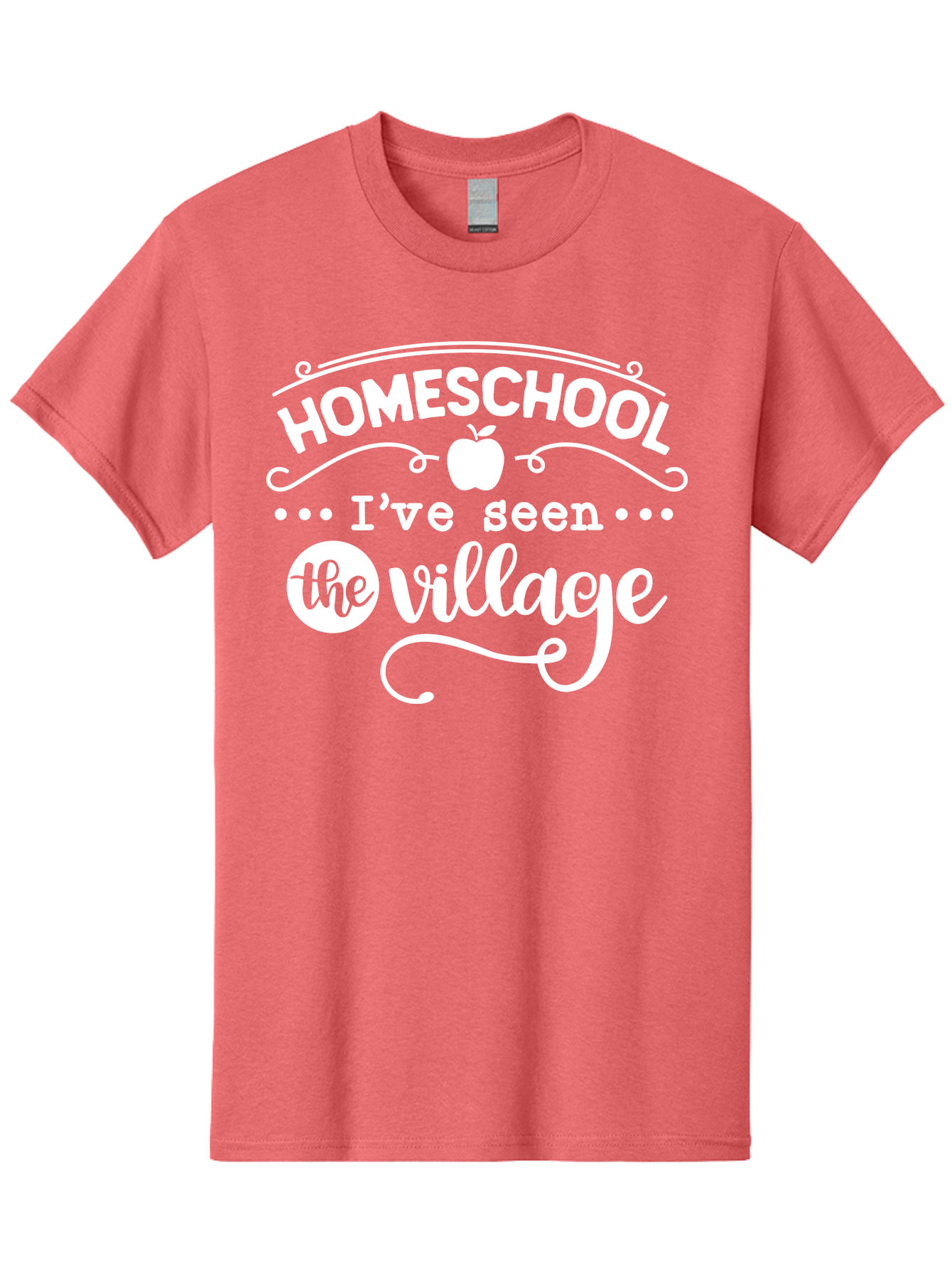 Homeschool-I-Ve-Seen-The-Village-1 Men'S Graphic Tee, 100% Cotton, Comfortable Casual Summer Wear, Machine Washable, Homeschool, Village, Inspirational Quote, Apple Symbol, Education, Learning, Alternative Schooling, Personalized Learning, Aab342 29