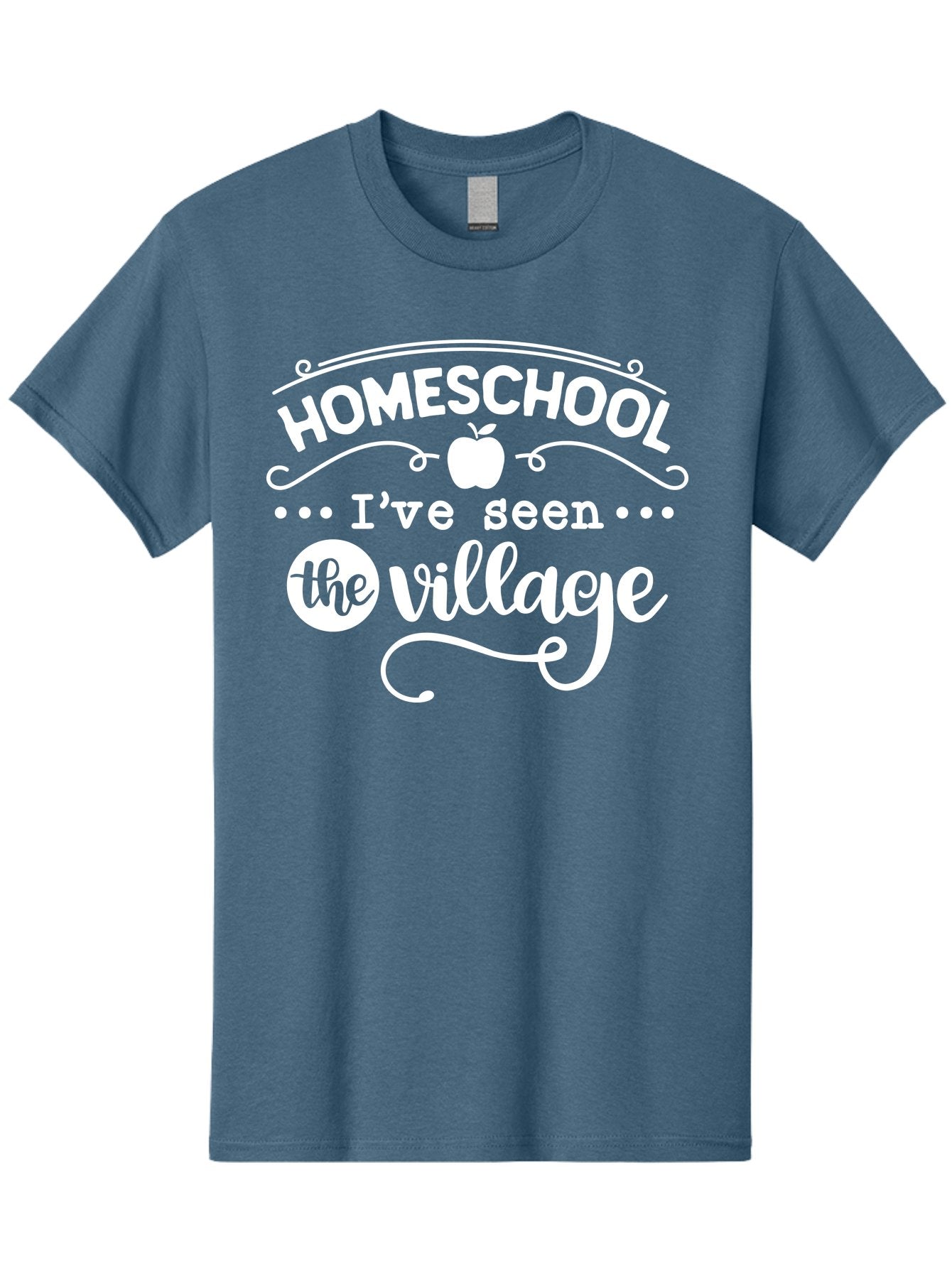 Homeschool-I-Ve-Seen-The-Village-1 Men'S Graphic Tee, 100% Cotton, Comfortable Casual Summer Wear, Machine Washable, Homeschool, Village, Inspirational Quote, Apple Symbol, Education, Learning, Alternative Schooling, Personalized Learning, Aab342 15