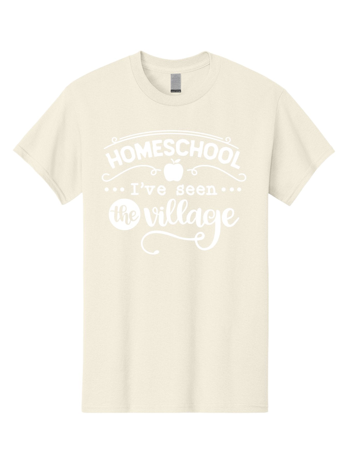 Homeschool-I-Ve-Seen-The-Village-1 Men'S Graphic Tee, 100% Cotton, Comfortable Casual Summer Wear, Machine Washable, Homeschool, Village, Inspirational Quote, Apple Symbol, Education, Learning, Alternative Schooling, Personalized Learning, Aab342 9