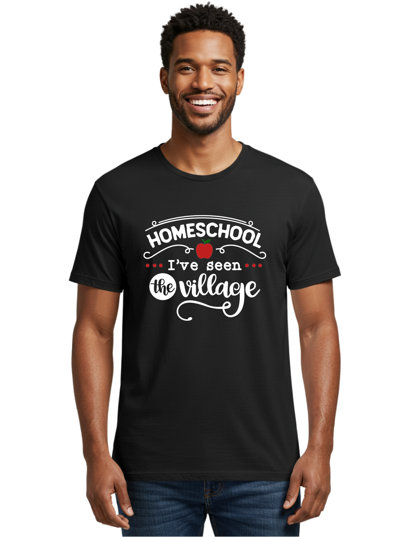 Homeschool-I-Ve-Seen-The-Village-2 Men'S Graphic Tee, 100% Cotton, Comfortable Casual Summer Wear, Machine Washable, Homeschool, Alternative Education, Village Community, Personalized Learning, Homeschooling Parents, Educational Freedom, Aab343
