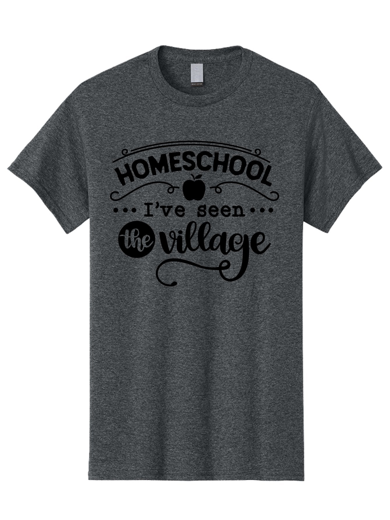 Homeschool-I-Ve-Seen-The-Village Men'S Graphic Tee, 100% Cotton, Comfortable Casual Summer Wear, Machine Washable, Homeschool Design, Funny Quote, Village Humor, Homeschooling Parents, Sarcastic T-Shirt, Apple Graphic, Inspirational Quote, Aab345 15