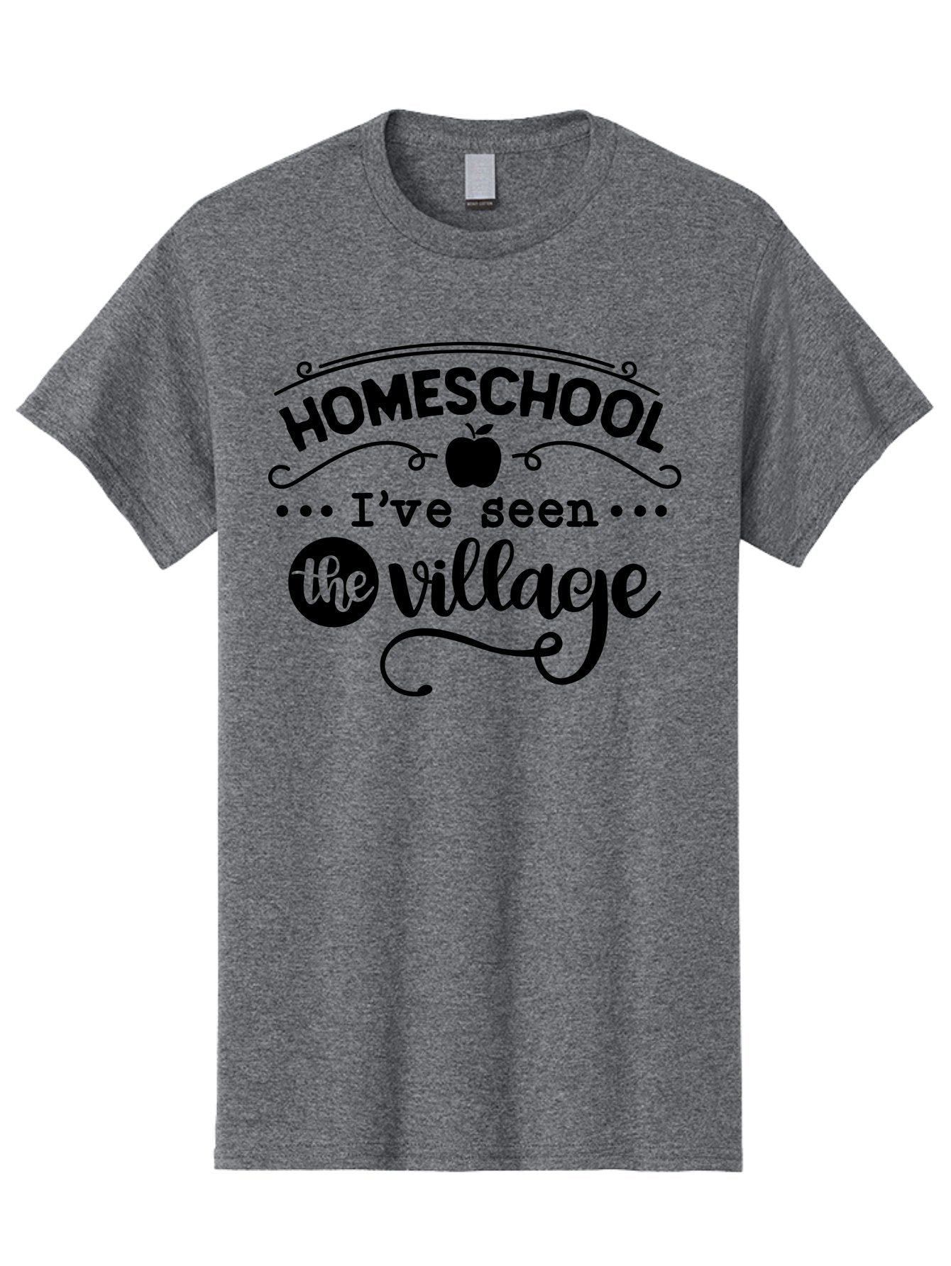 Homeschool-I-Ve-Seen-The-Village Men'S Graphic Tee, 100% Cotton, Comfortable Casual Summer Wear, Machine Washable, Homeschool Design, Funny Quote, Village Humor, Homeschooling Parents, Sarcastic T-Shirt, Apple Graphic, Inspirational Quote, Aab345 9