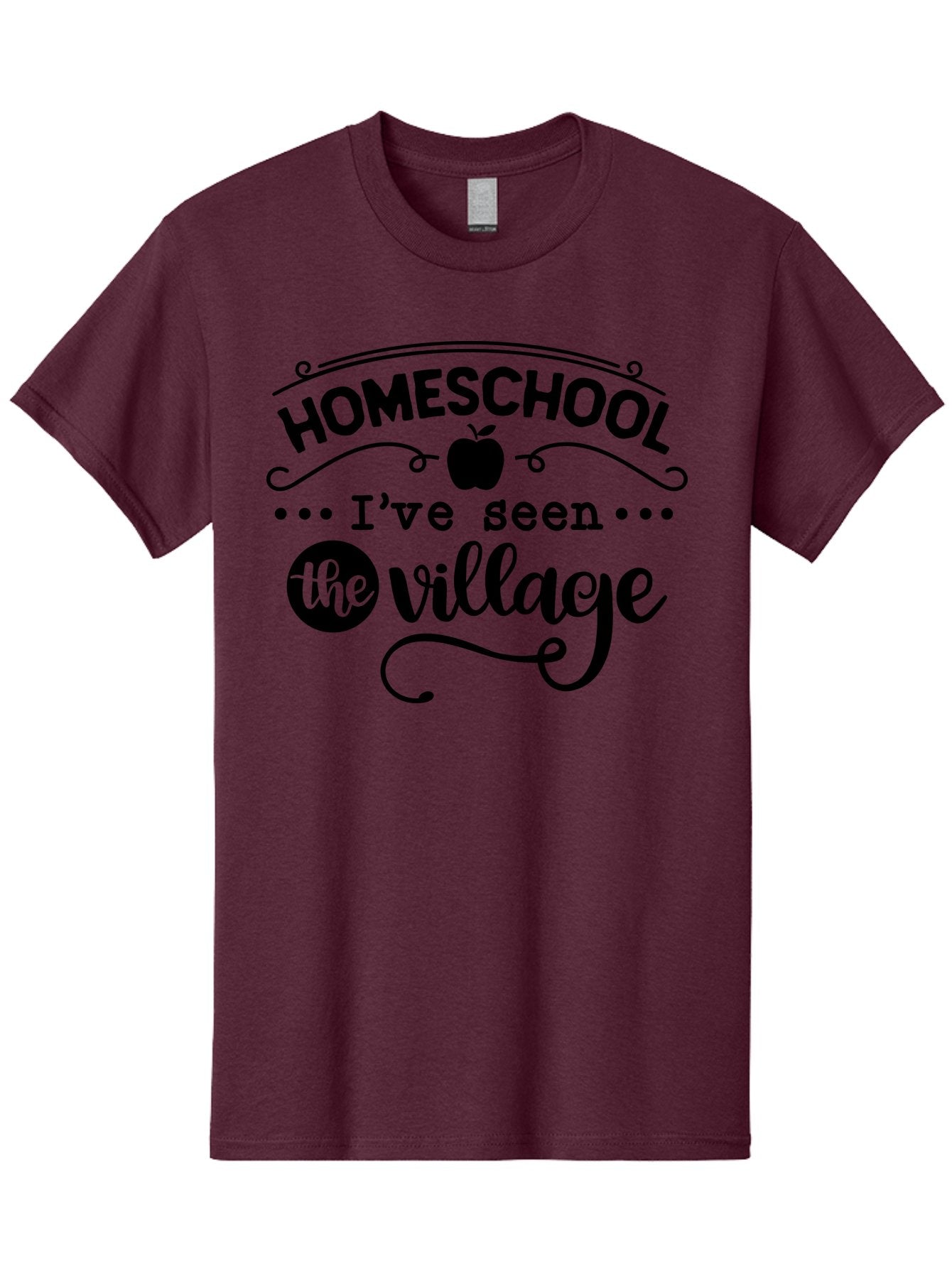 Homeschool-I-Ve-Seen-The-Village Men'S Graphic Tee, 100% Cotton, Comfortable Casual Summer Wear, Machine Washable, Homeschool Design, Funny Quote, Village Humor, Homeschooling Parents, Sarcastic T-Shirt, Apple Graphic, Inspirational Quote, Aab345 8