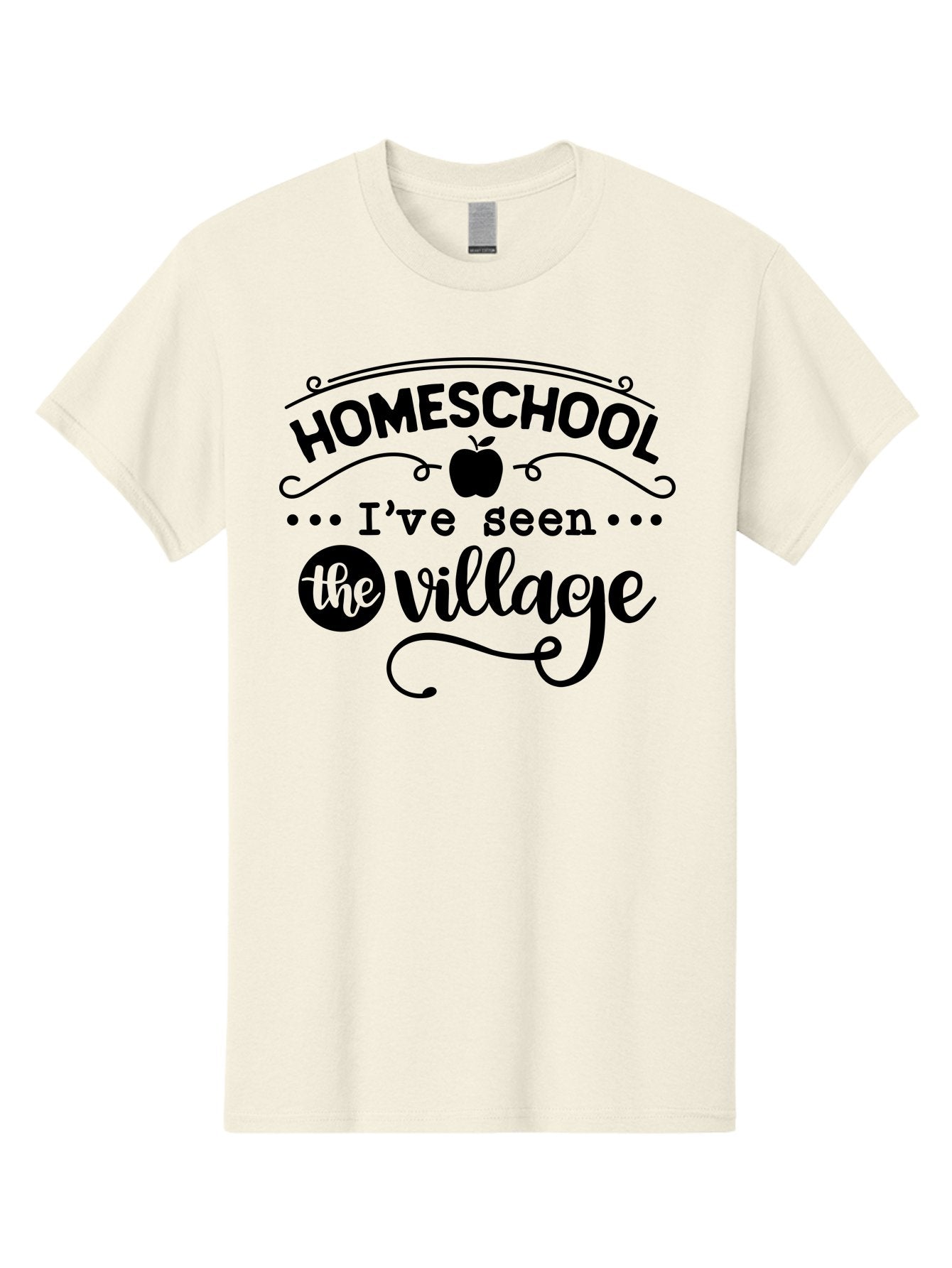 Homeschool-I-Ve-Seen-The-Village Men'S Graphic Tee, 100% Cotton, Comfortable Casual Summer Wear, Machine Washable, Homeschool Design, Funny Quote, Village Humor, Homeschooling Parents, Sarcastic T-Shirt, Apple Graphic, Inspirational Quote, Aab345 13