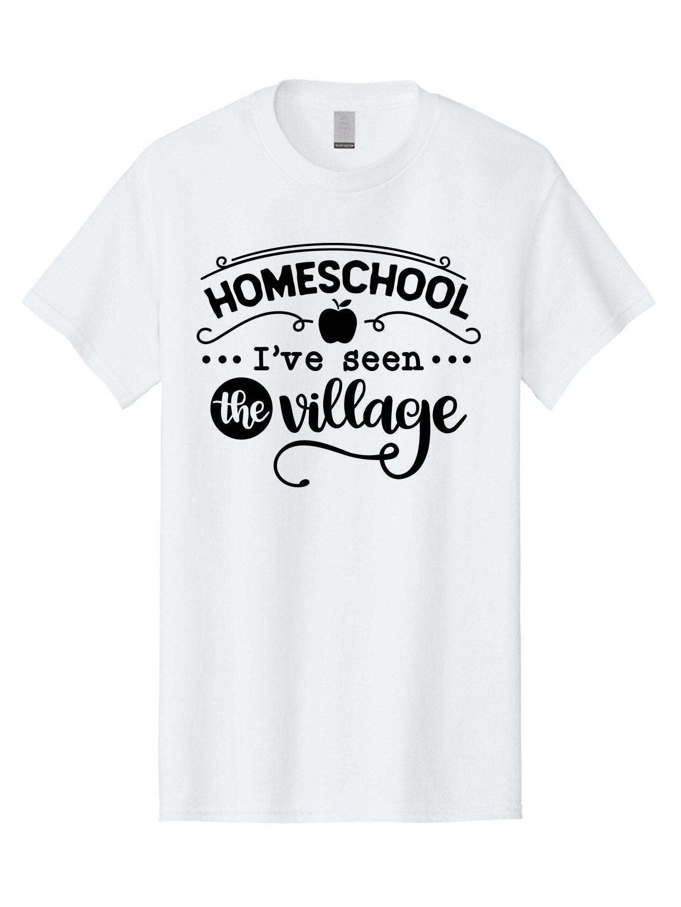 Homeschool-I-Ve-Seen-The-Village Men'S Graphic Tee, 100% Cotton, Comfortable Casual Summer Wear, Machine Washable, Homeschool Design, Funny Quote, Village Humor, Homeschooling Parents, Sarcastic T-Shirt, Apple Graphic, Inspirational Quote, Aab345 12
