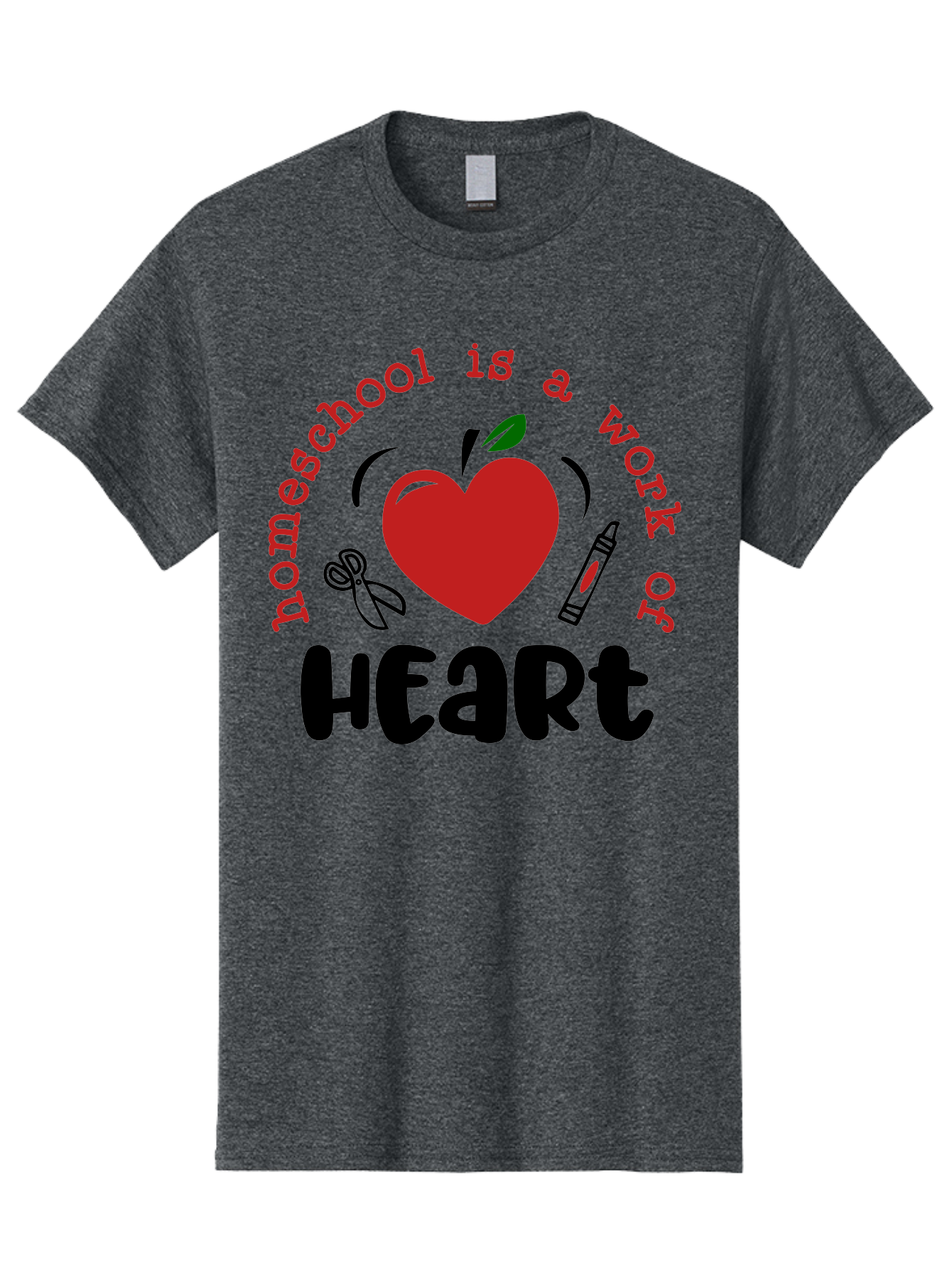 Homeschool-Is-A-Work-Of-Heart-2 Men'S Graphic Tee, 100% Cotton, Comfortable Casual Summer Wear, Machine Washable, Homeschooling, Heartwork, Education, Love, Apple, Crayon, Learning, Teaching, Homeschool Life, Art, Heart, Personalized Learning Aab347 19