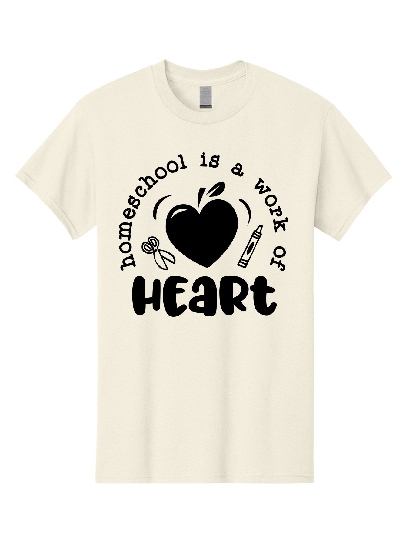 Homeschool-Is-A-Work-Of-Heart-3 Men'S Graphic Tee, 100% Cotton, Comfortable Casual Summer Wear, Machine Washable, Homeschooling, Home Education, Personalized Learning, Apple Symbol, Heart, Crayon, Creative Learning, Diy Education, Aab348 6