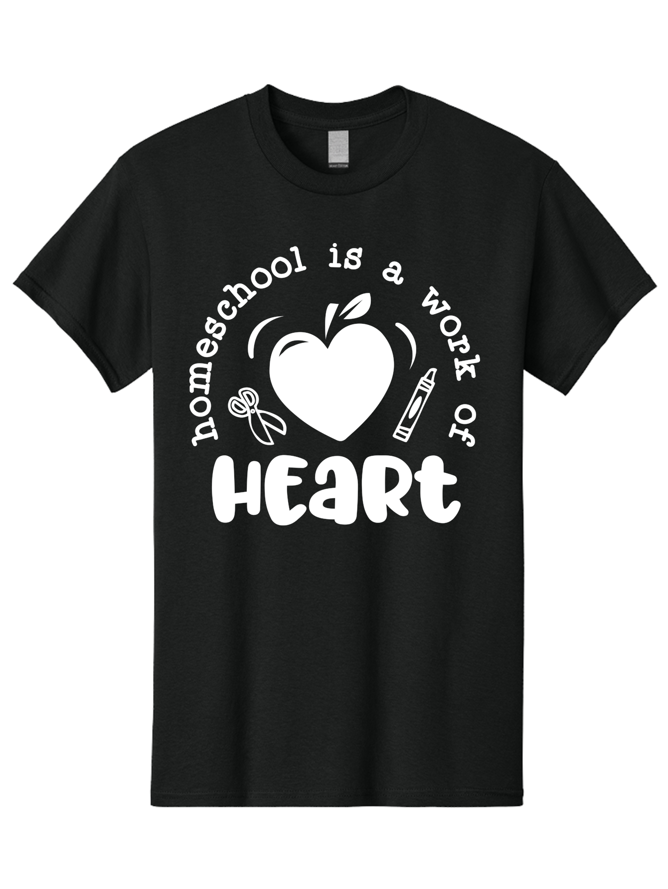 Homeschool-Is-A-Work-Of-Heart-4 Men'S Graphic Tee, 100% Cotton, Comfortable Casual Summer Wear, Machine Washable, Homeschooling Quote, Apple With Heart, Creative Education, Heartwarming Learning, Personalized Schooling, Aab349