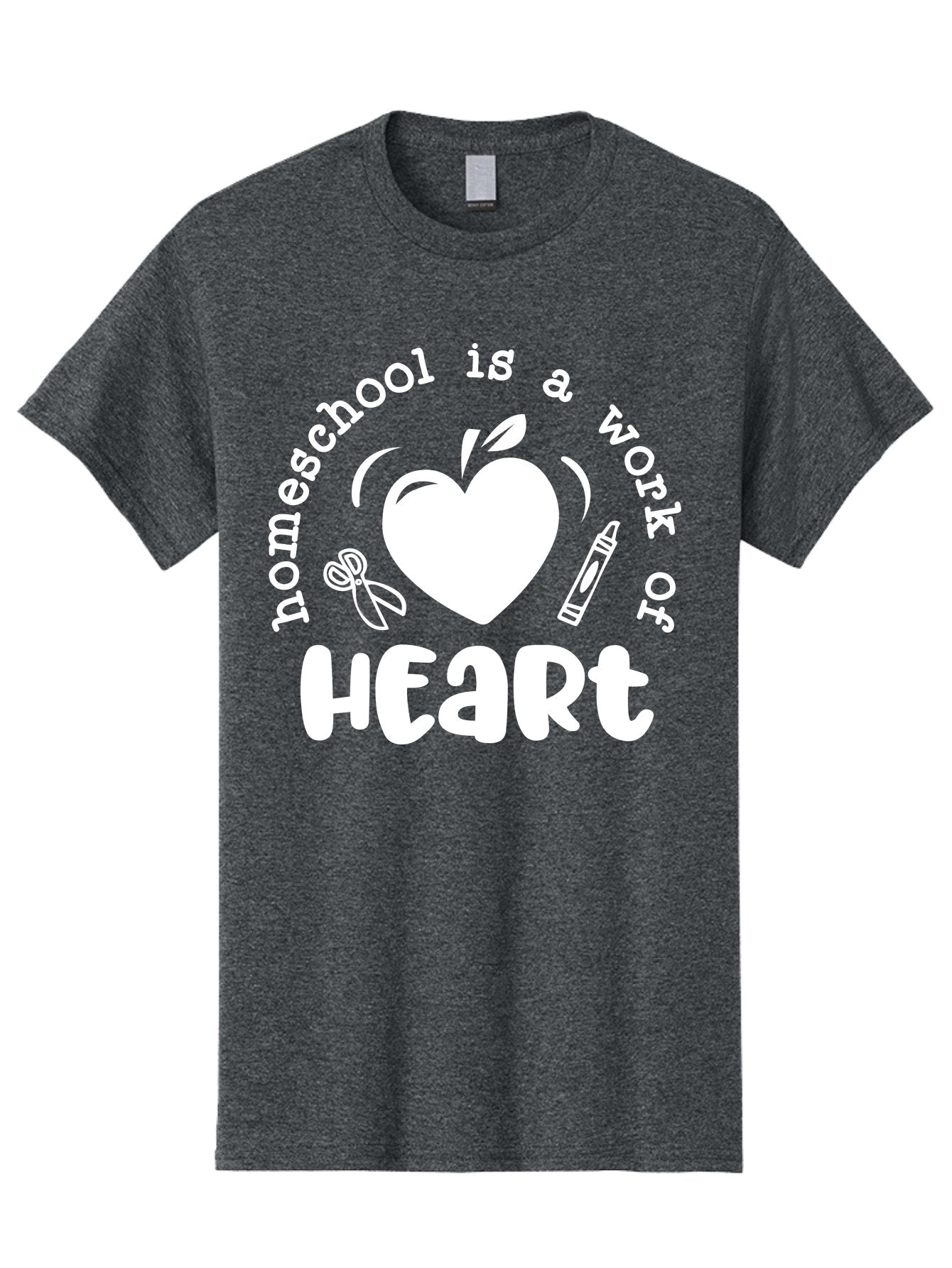 Homeschool-Is-A-Work-Of-Heart-4 Men'S Graphic Tee, 100% Cotton, Comfortable Casual Summer Wear, Machine Washable, Homeschooling Quote, Apple With Heart, Creative Education, Heartwarming Learning, Personalized Schooling, Aab349 12
