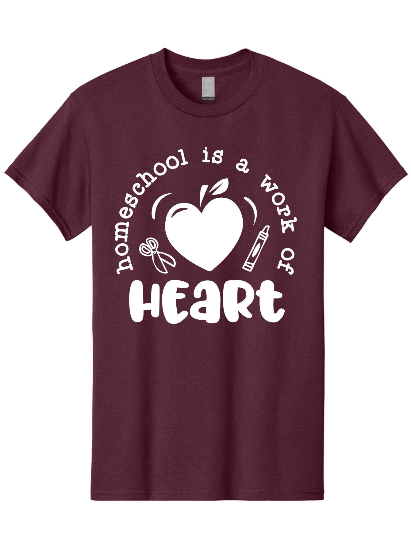 Homeschool-Is-A-Work-Of-Heart-4 Men'S Graphic Tee, 100% Cotton, Comfortable Casual Summer Wear, Machine Washable, Homeschooling Quote, Apple With Heart, Creative Education, Heartwarming Learning, Personalized Schooling, Aab349 7