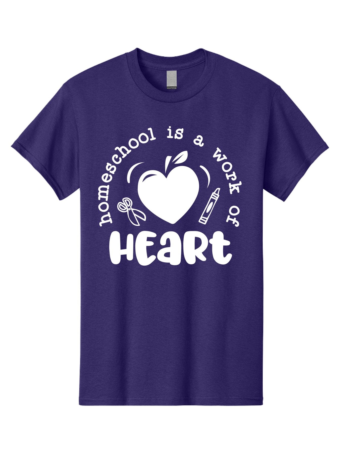 Homeschool-Is-A-Work-Of-Heart-4 Men'S Graphic Tee, 100% Cotton, Comfortable Casual Summer Wear, Machine Washable, Homeschooling Quote, Apple With Heart, Creative Education, Heartwarming Learning, Personalized Schooling, Aab349 6
